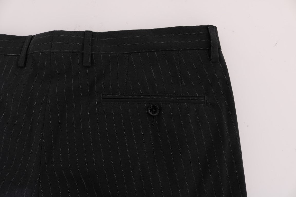 Elegant Striped Straight Fit Dress Trousers - ventzia