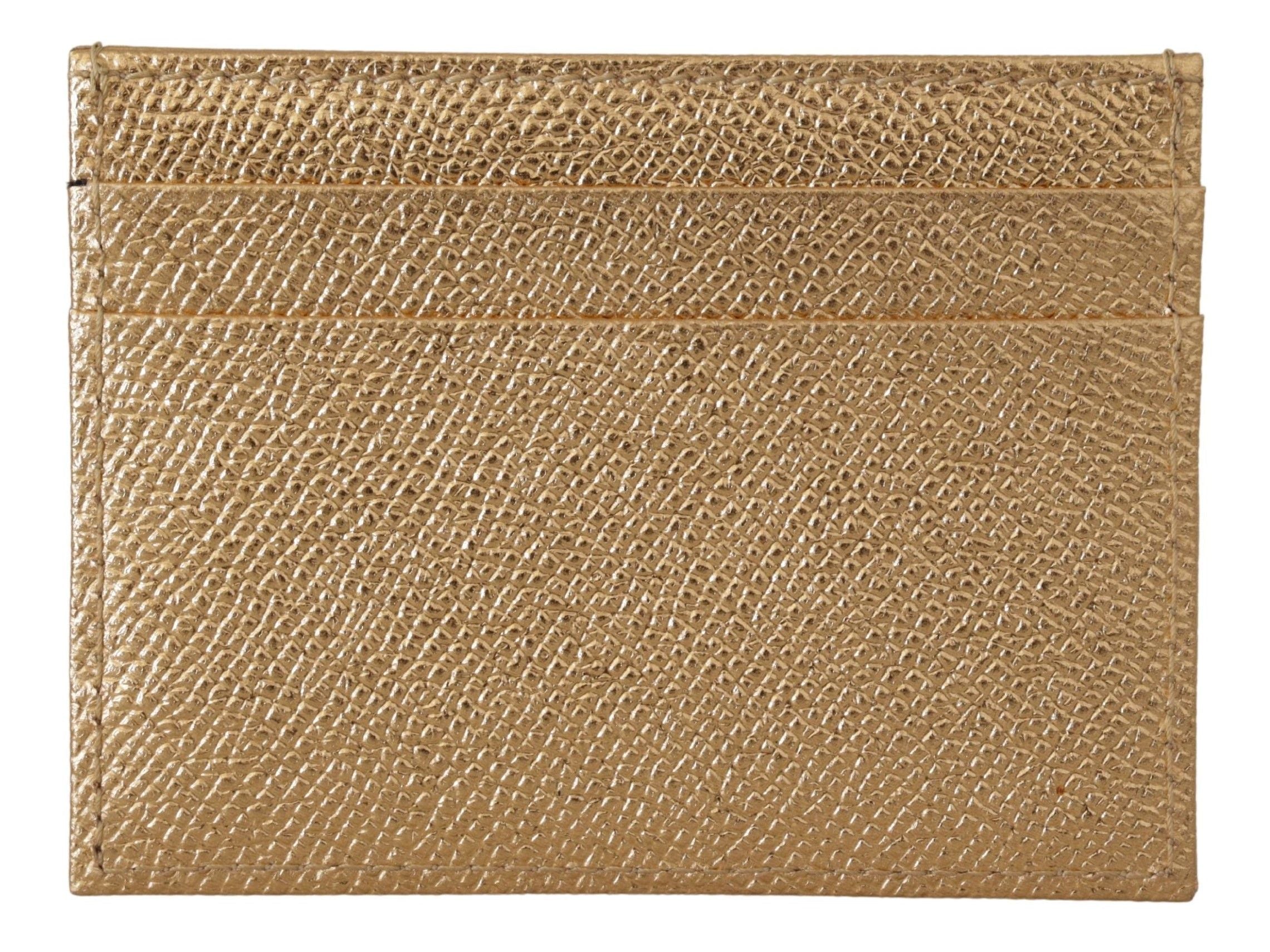 Gold Leather #DGLovesLondon Women Cardholder Case Wallet - ventzia