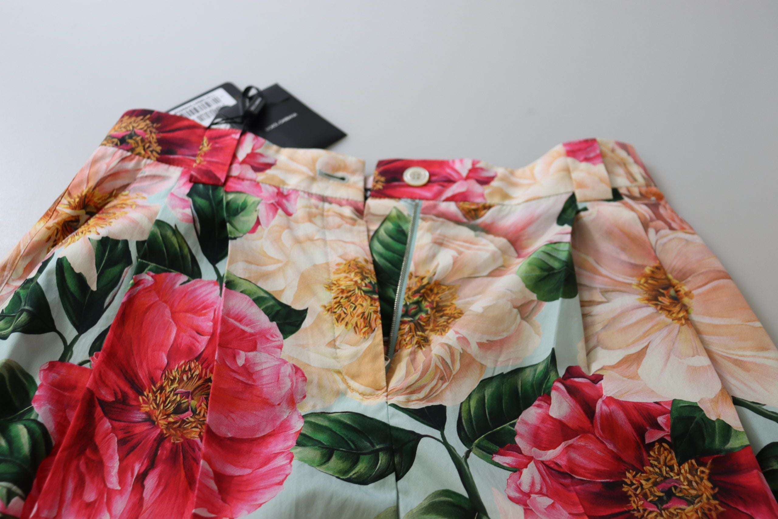 Multicolor Flora Printed High Waist Cropped Trouser Pants - ventzia