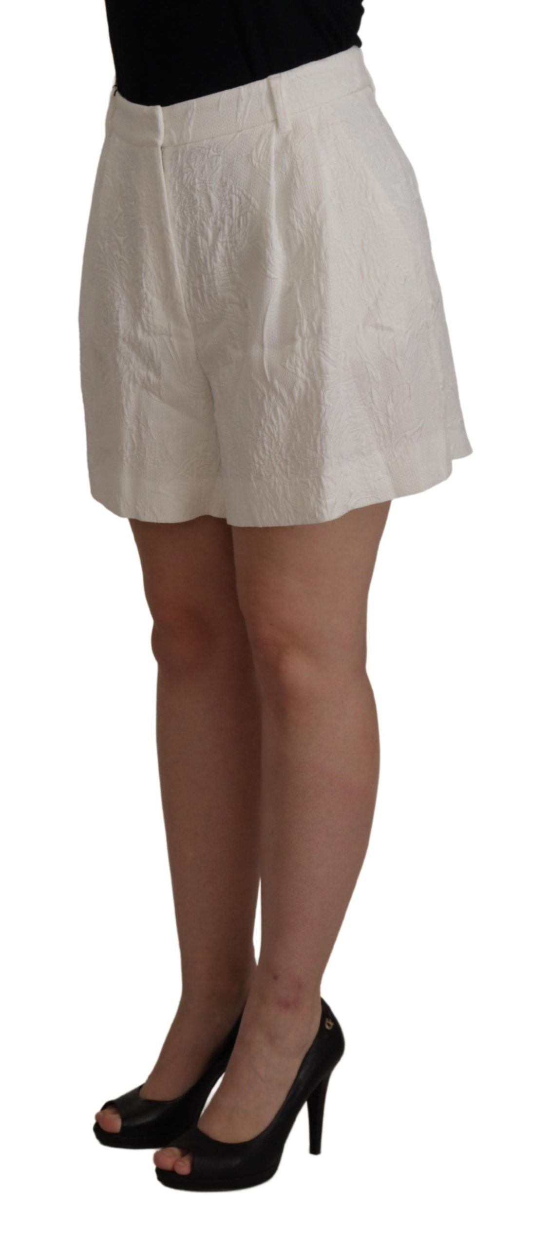 White High Waist Culotte Cotton Shorts - ventzia