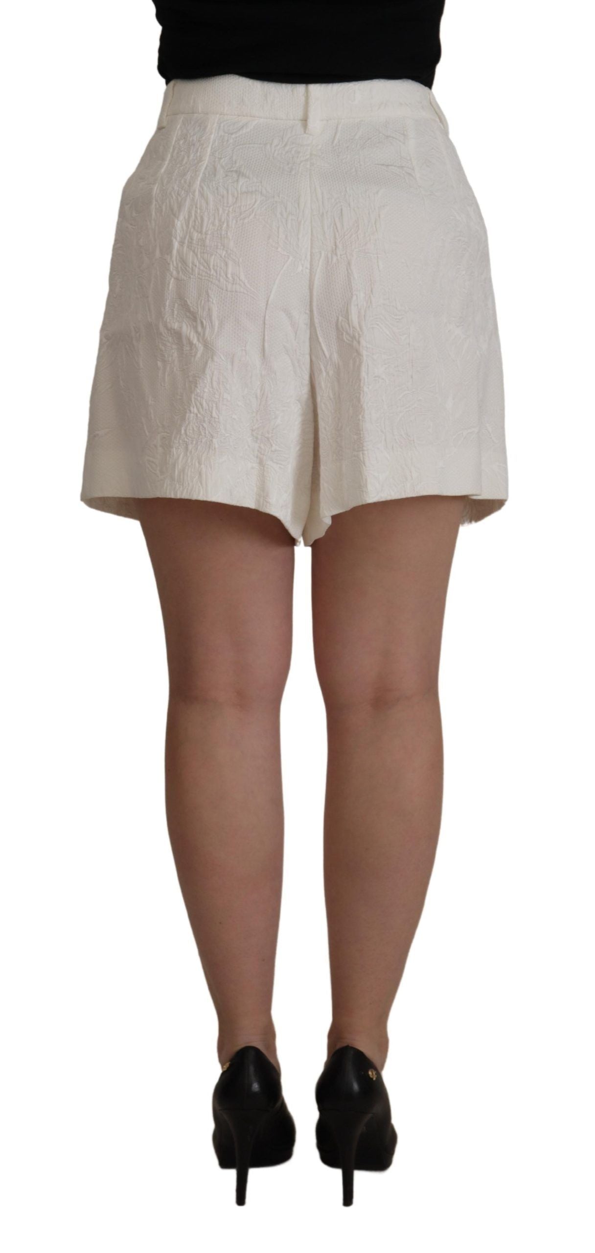 White High Waist Culotte Cotton Shorts - ventzia