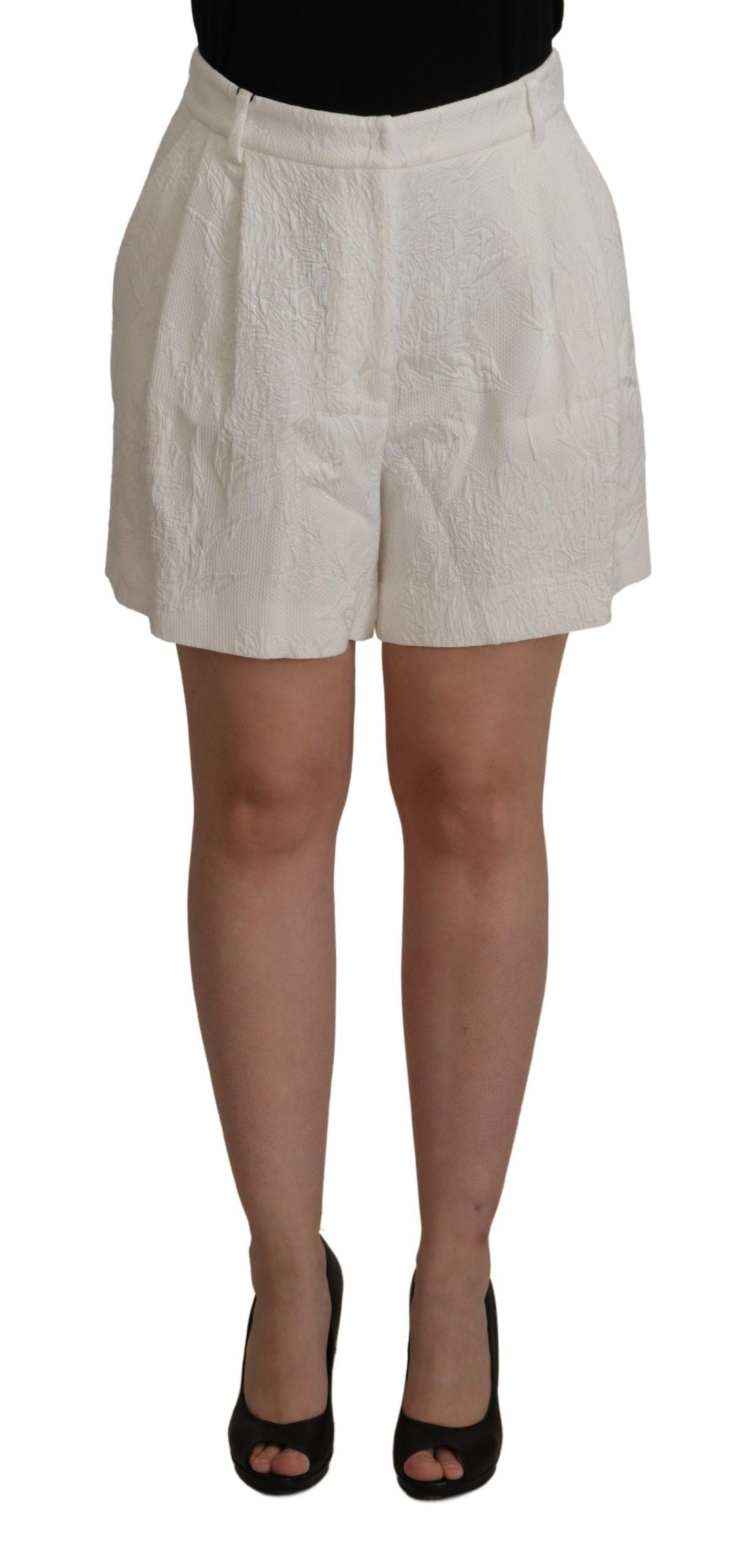 White High Waist Culotte Cotton Shorts - ventzia