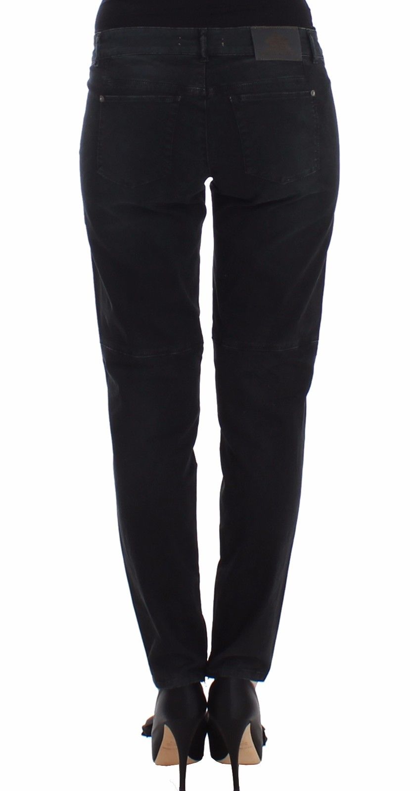 Sleek Black Slim Leg Designer Jeans - ventzia