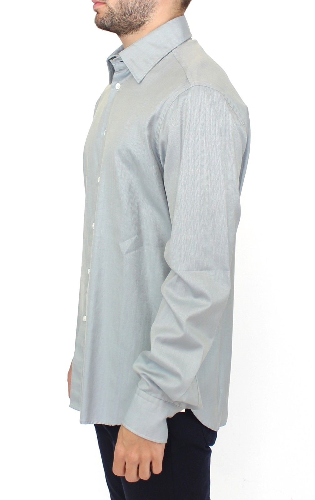 Elegance Unleashed Gray Casual Button-Front Shirt - ventzia