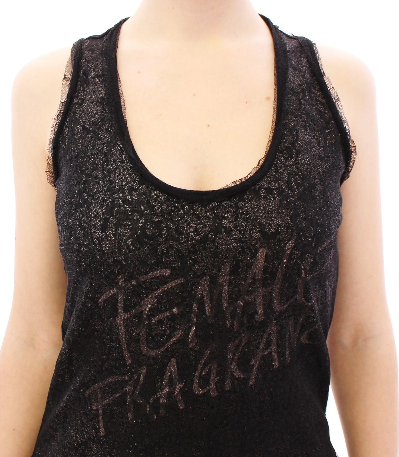 Black Nylon Lace Detail Mini Dress - ventzia