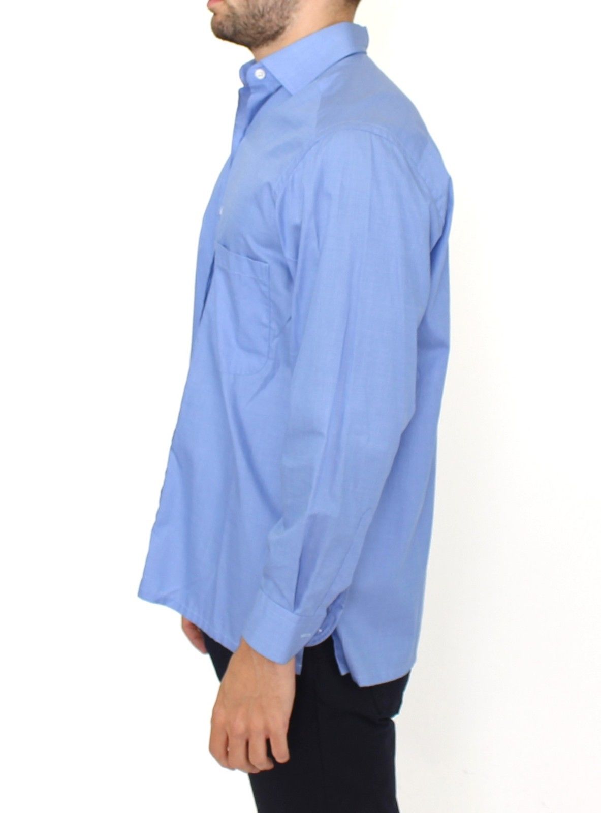 Dapper Blue Cotton Dress Shirt for Men - ventzia