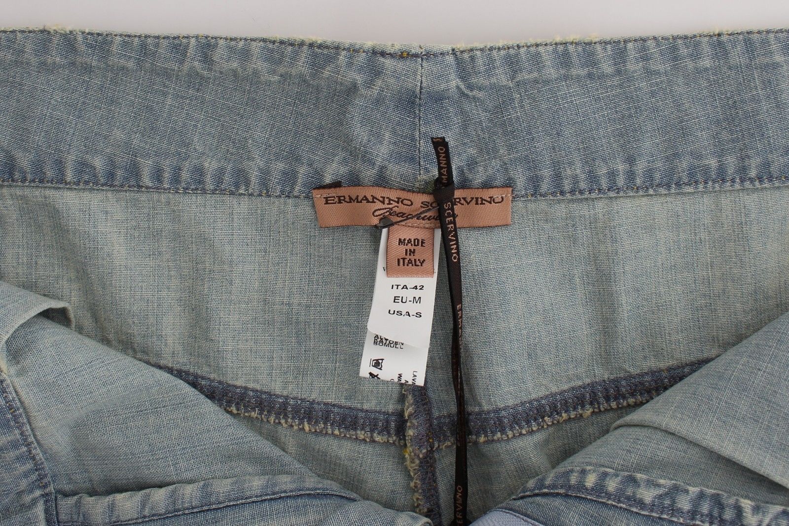 Chic Blue Denim Shorts - Ermanno Scervino - ventzia