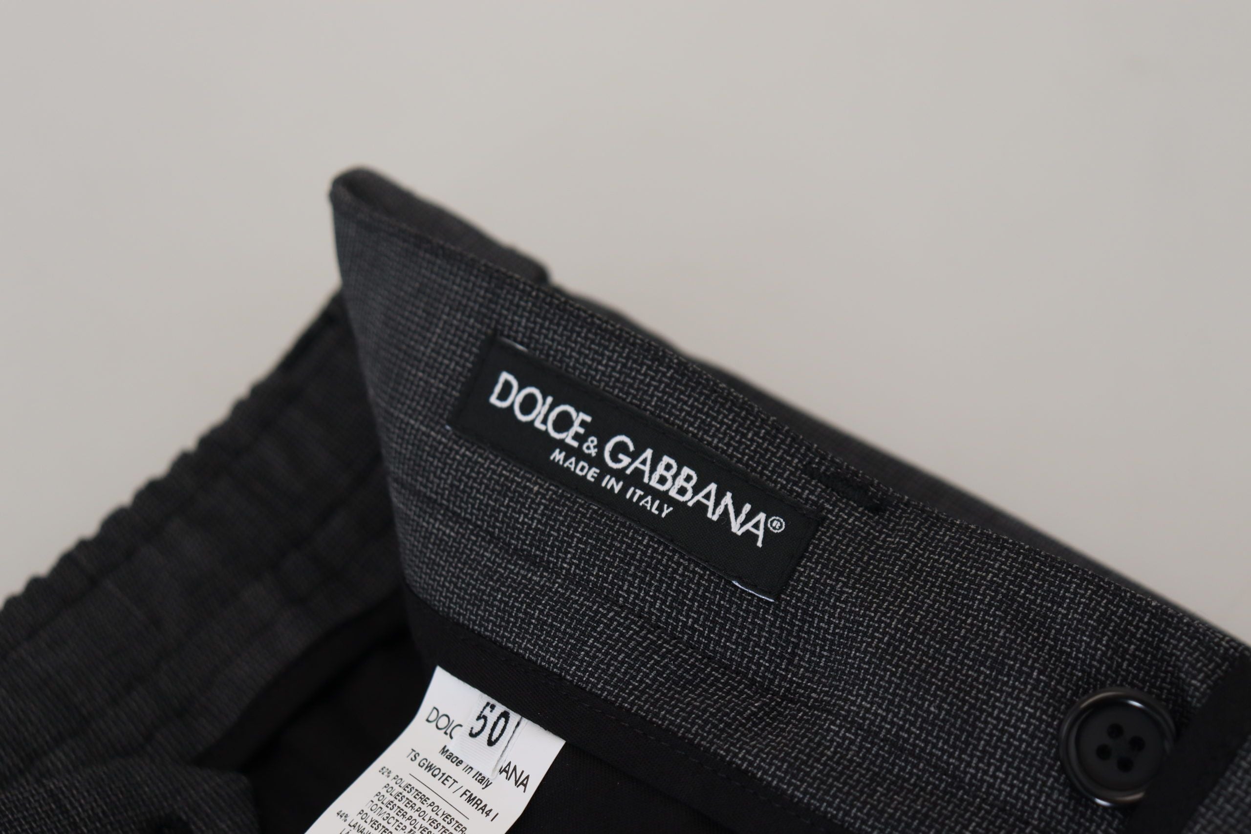 Gray Checked Cargo Trousers Stretch Pants - ventzia
