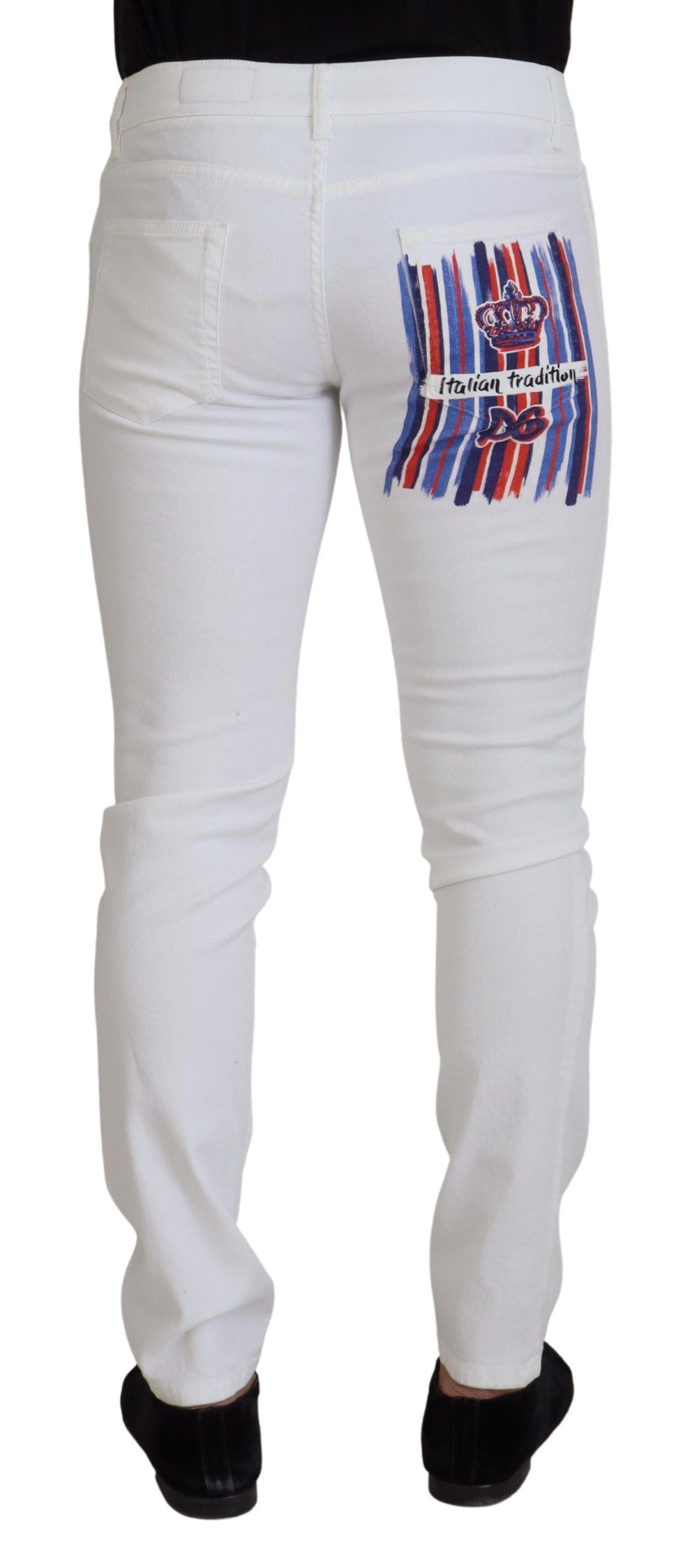 White Slim Skinny Stretch Cotton Denim Jeans - ventzia