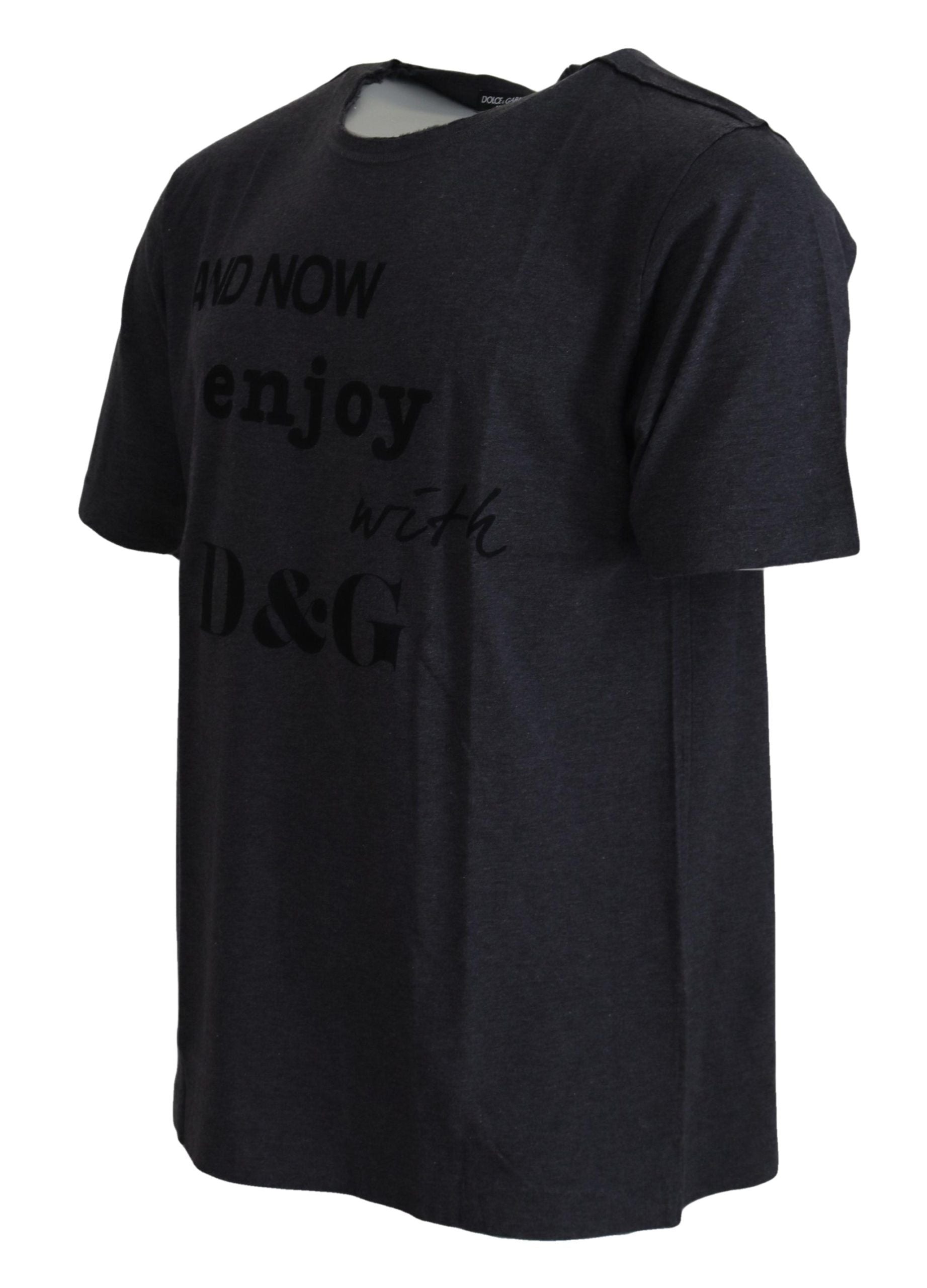 Gray Crewneck Cotton Short Sleeve  T-shirt - ventzia