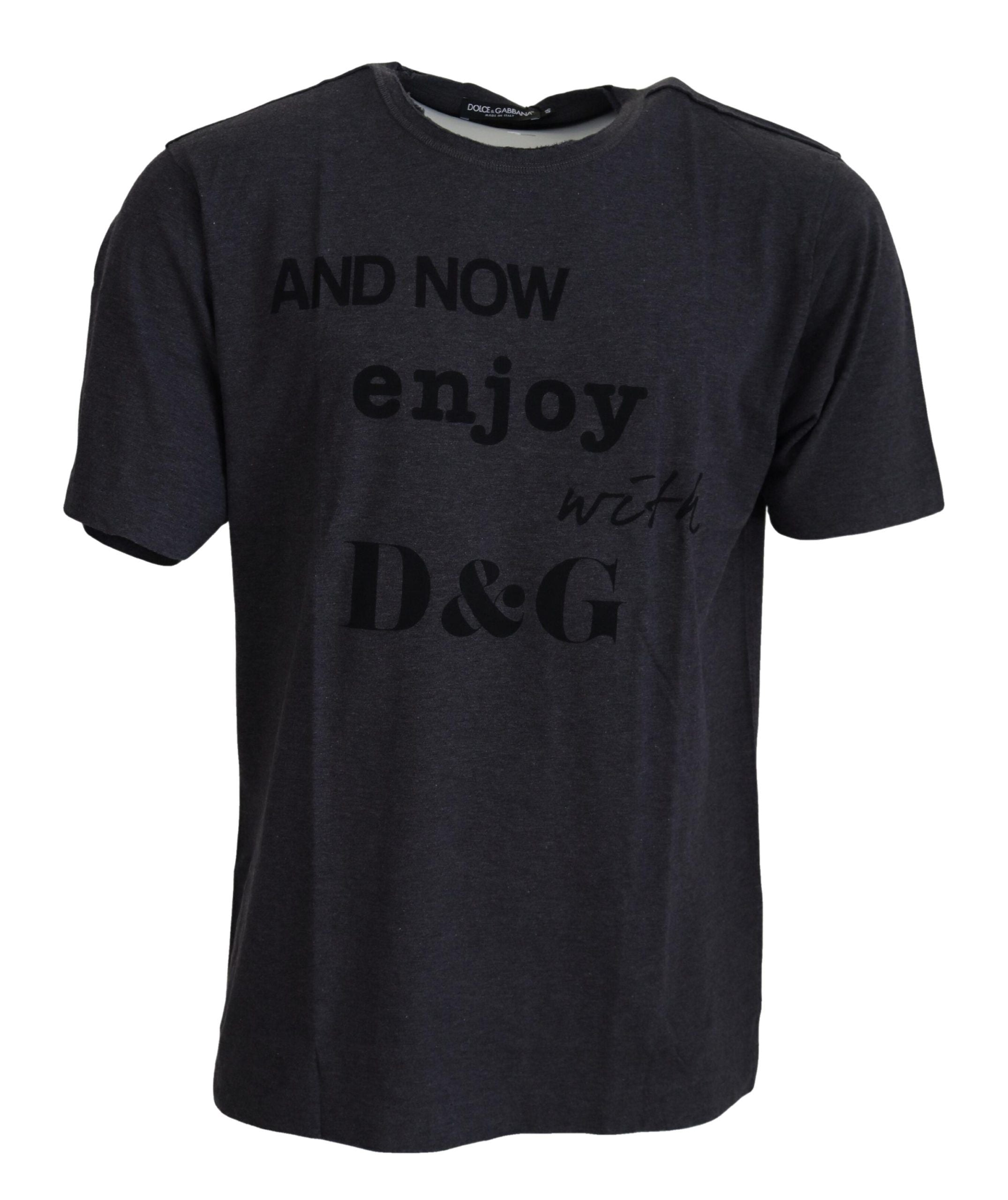 Gray Crewneck Cotton Short Sleeve  T-shirt - ventzia