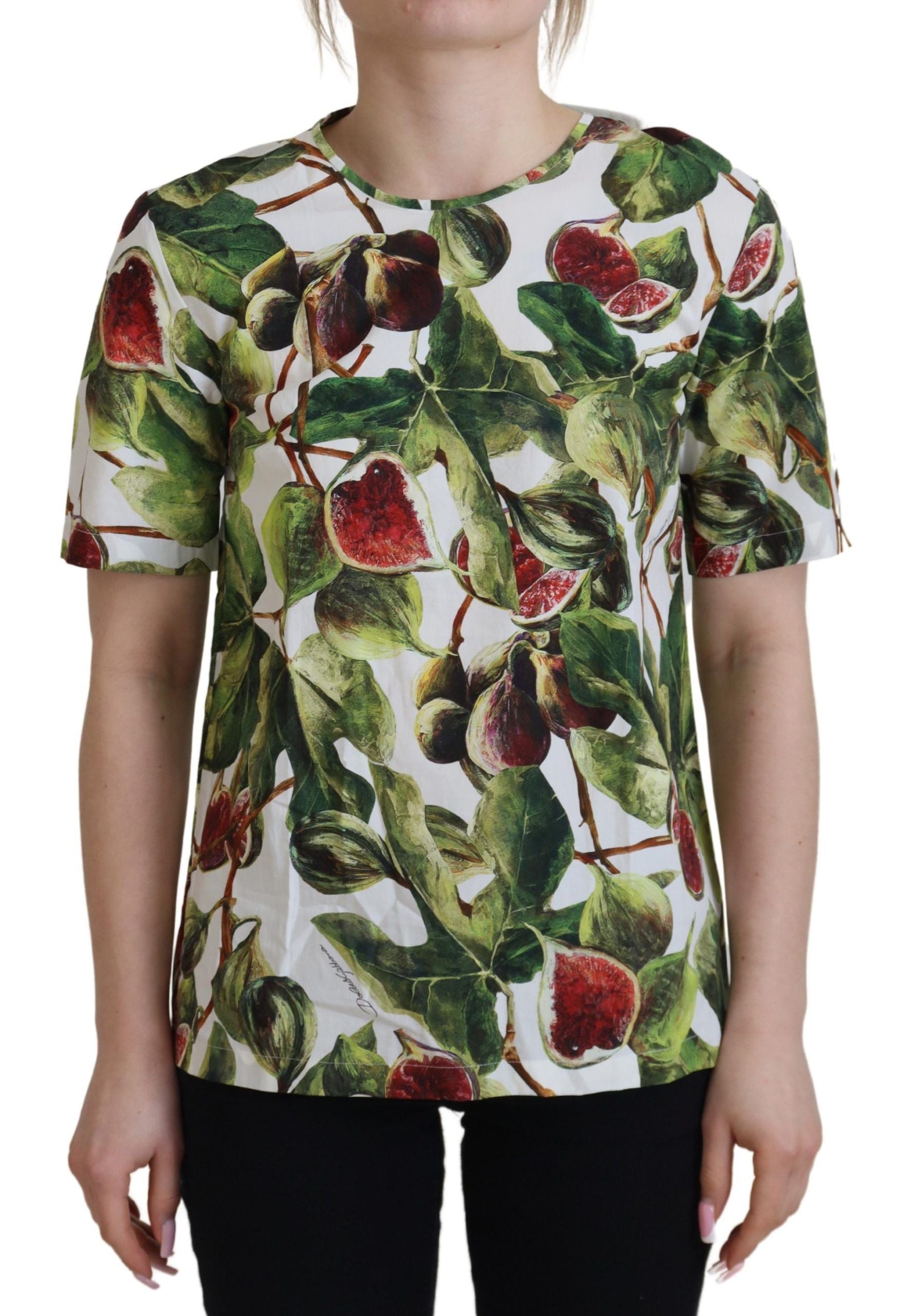 Crew-neck Cotton Top Blouse Fruit T-shirt - ventzia
