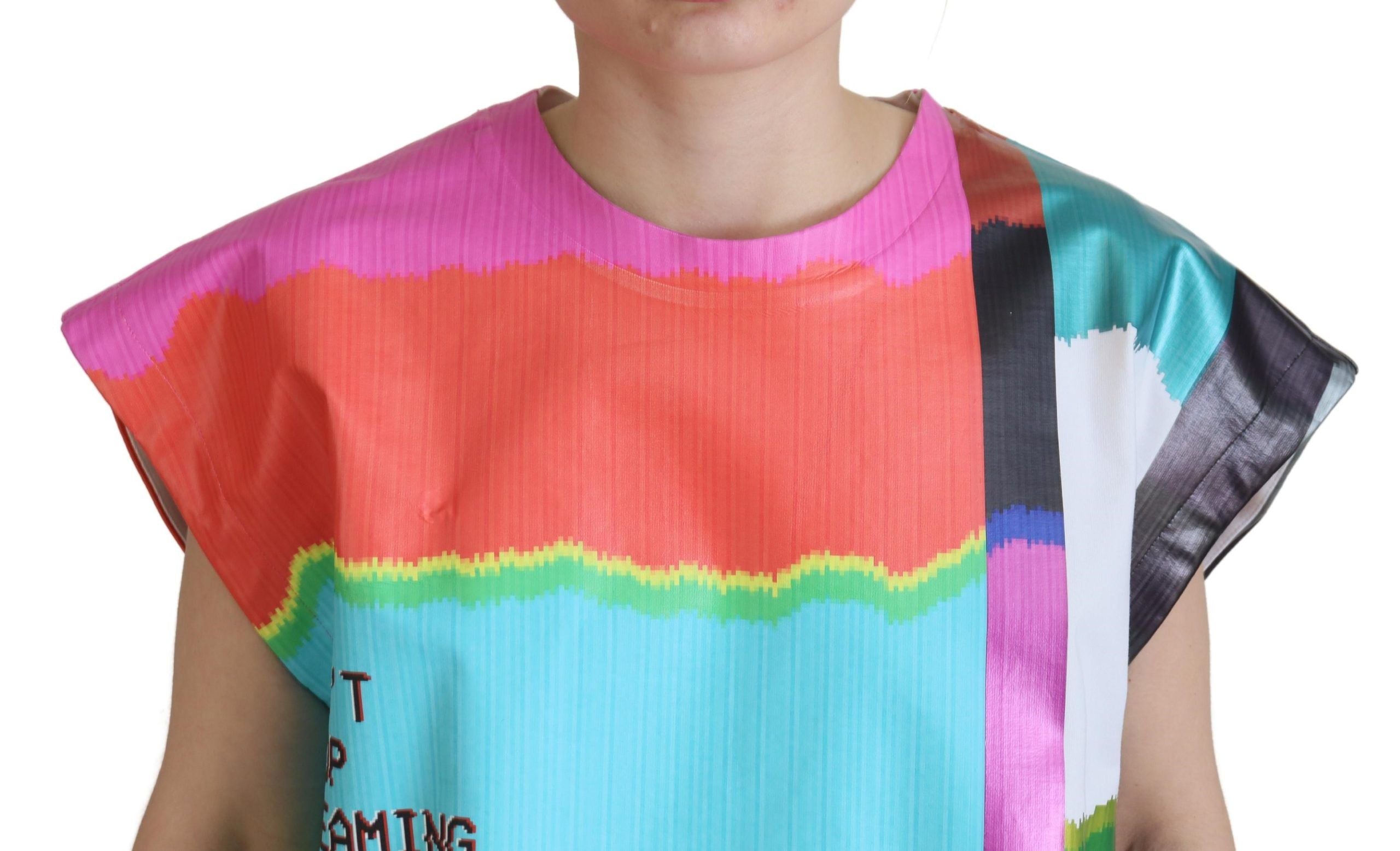 Multicolor TV Print Blouse Cotton  T-shirt - ventzia