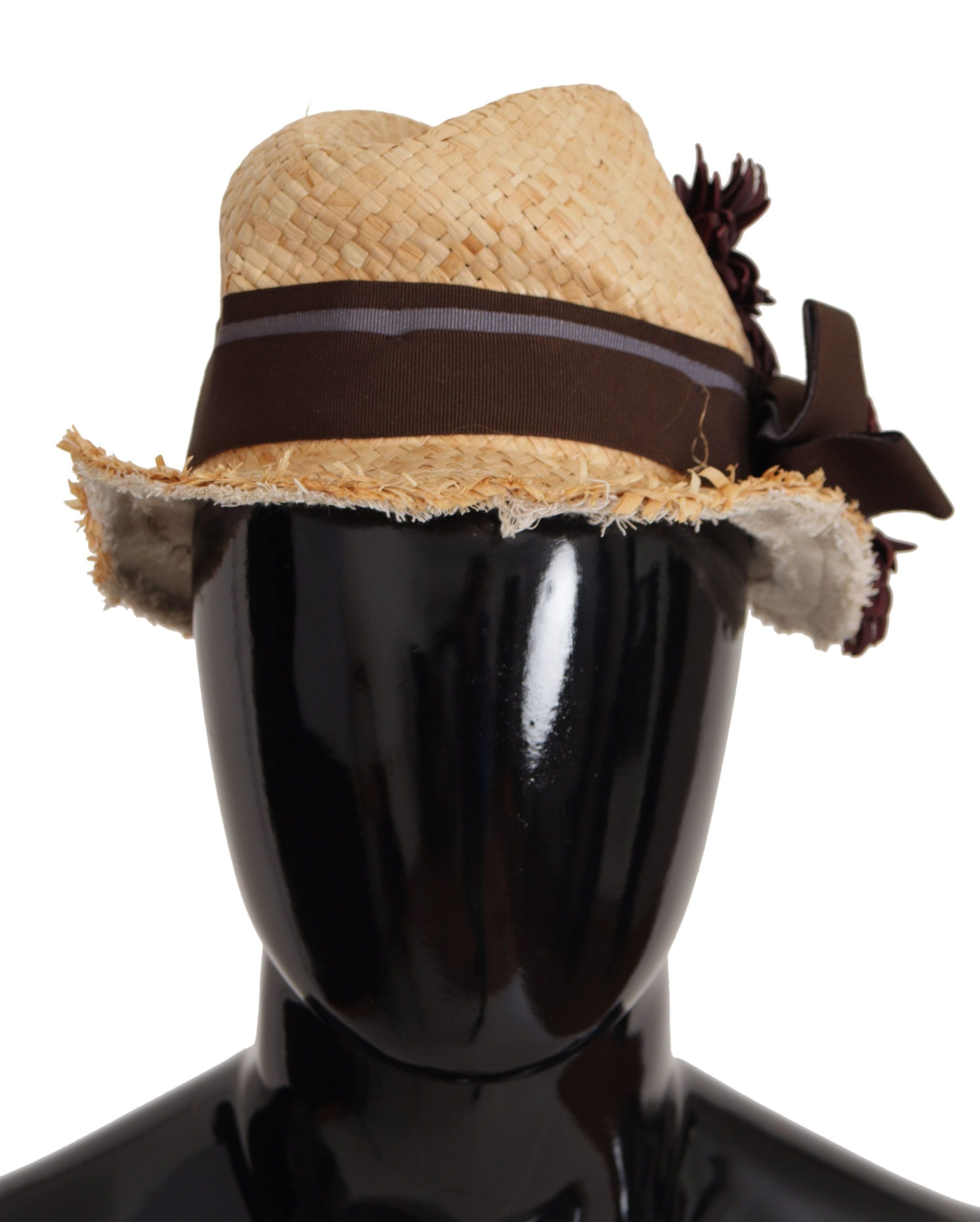 Yellow Ribbon Floral Embellished Straw Hat - ventzia