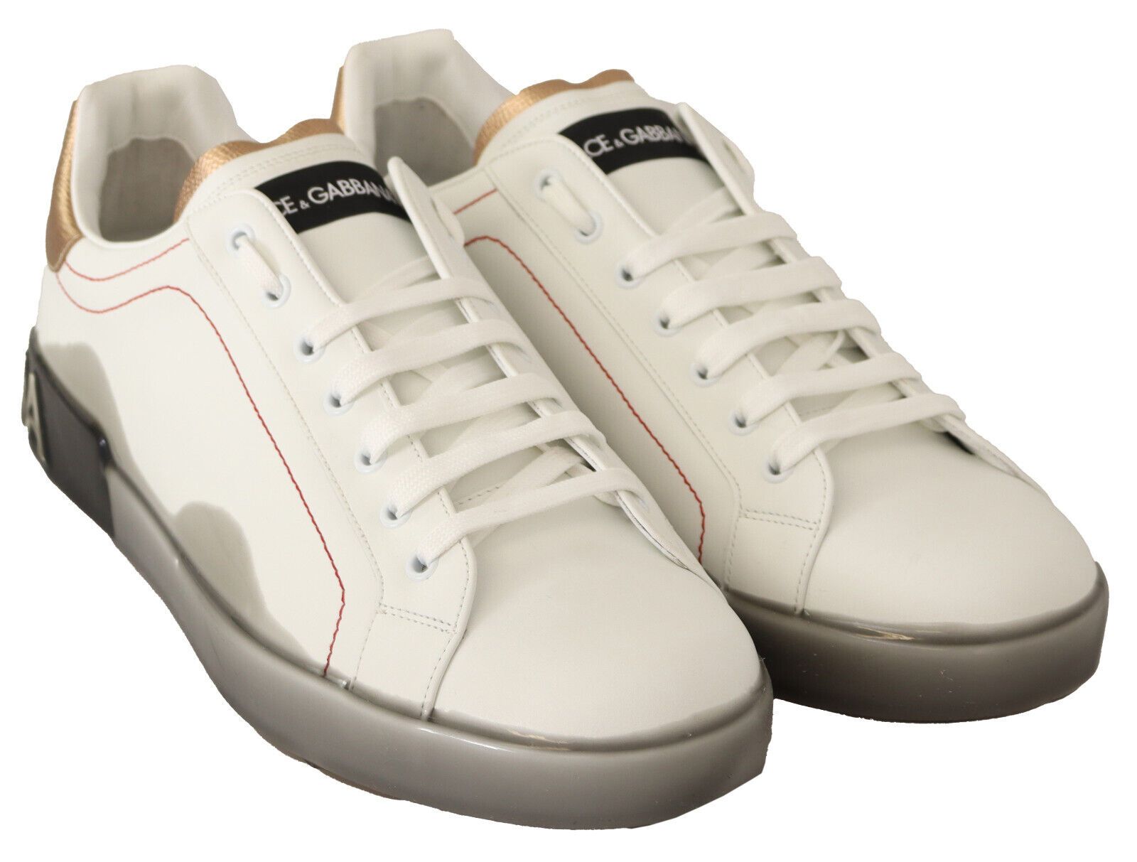 White Gold Leather Low Top Sneakers Casual Shoes - ventzia