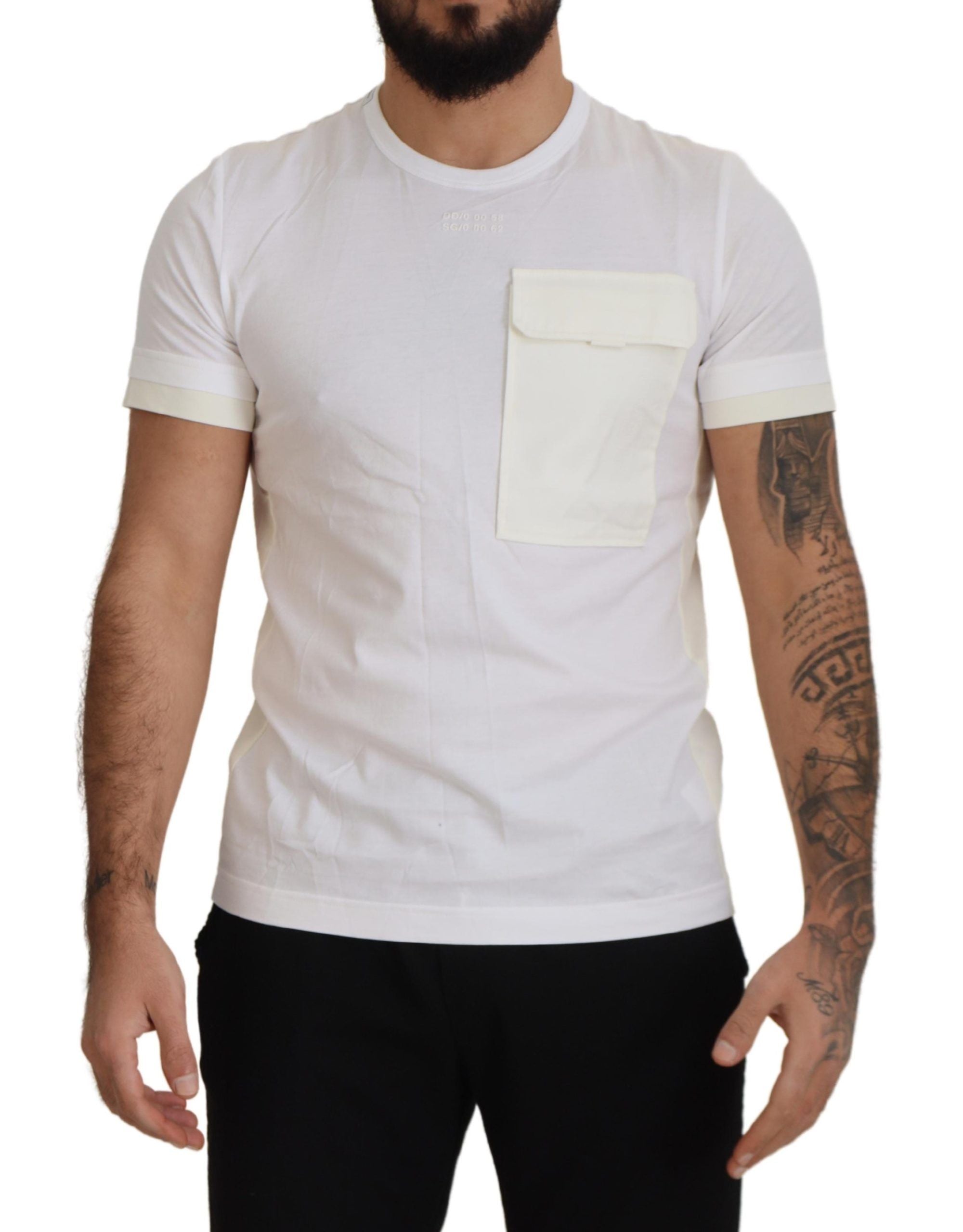 White Flap Pocket Short Sleeves T-shirt - ventzia