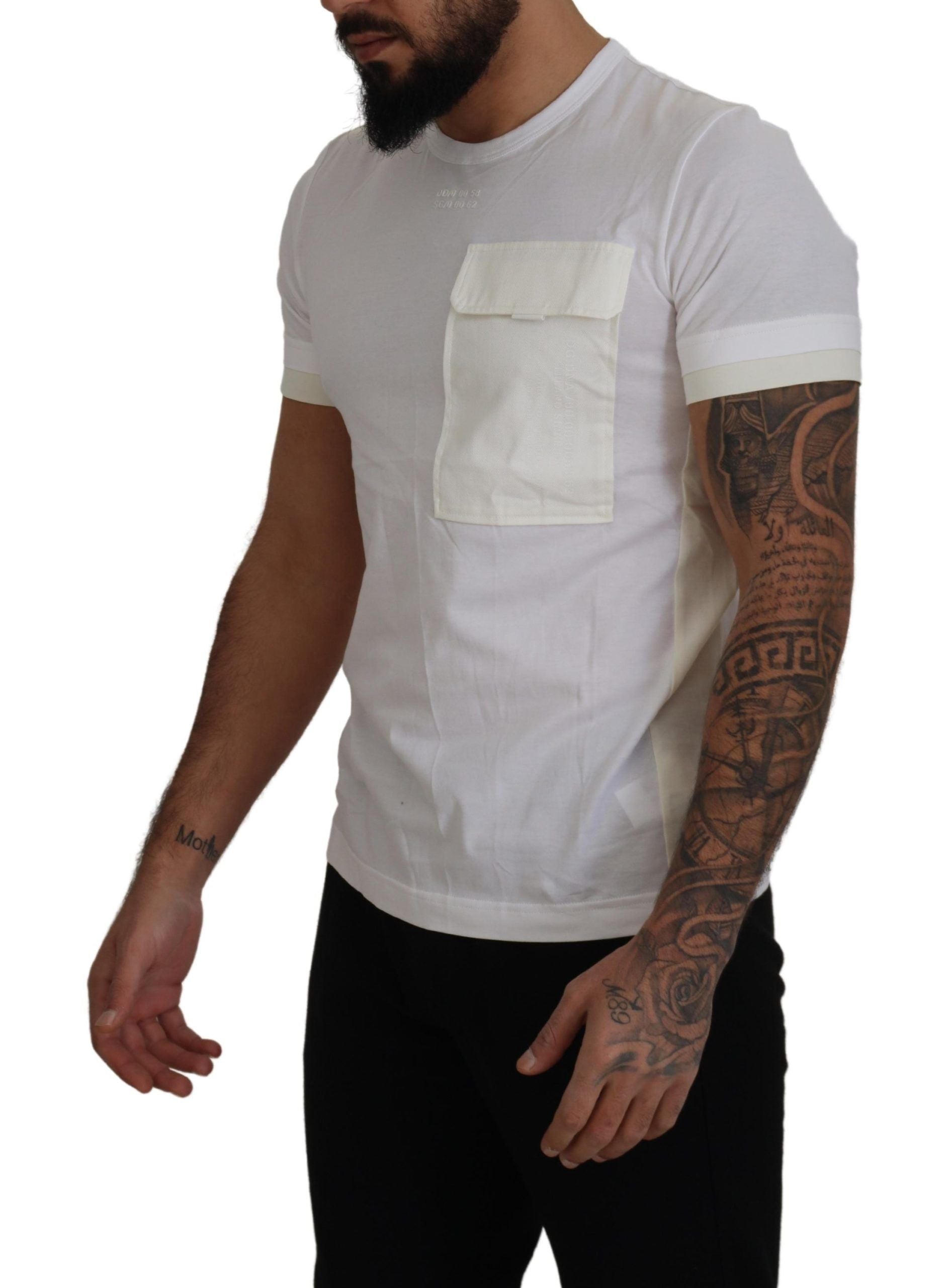 White Flap Pocket Short Sleeves T-shirt - ventzia
