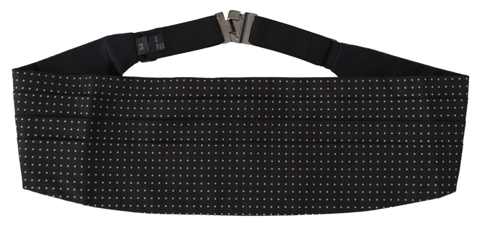 Black Polka Dot Wide Waist Men Belt Cummerband - ventzia