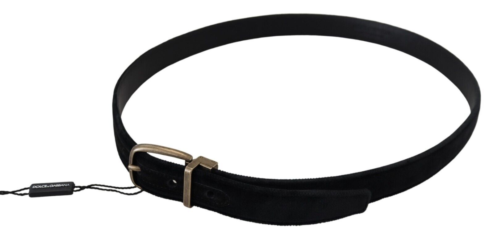 Black Velvet Leather Antique Metal Buckle - ventzia