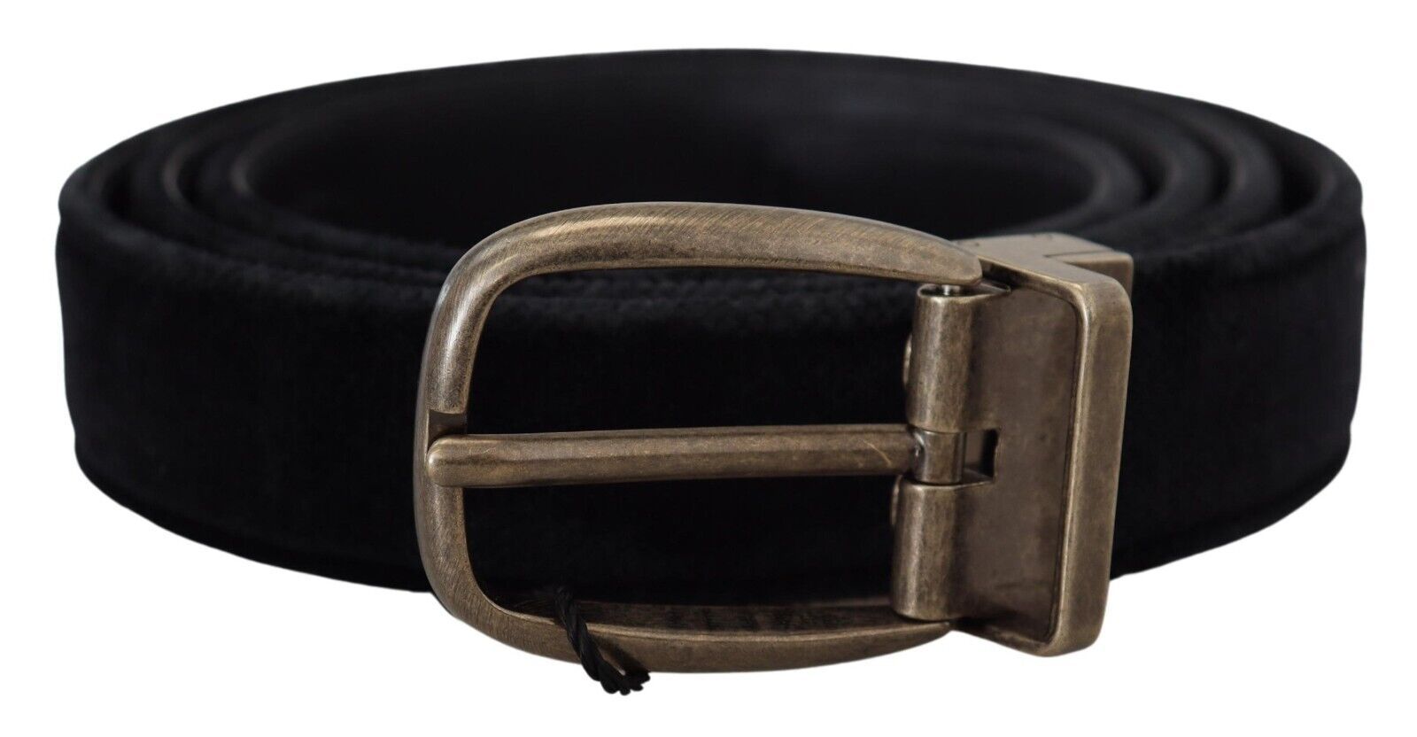 Black Velvet Leather Antique Metal Buckle - ventzia