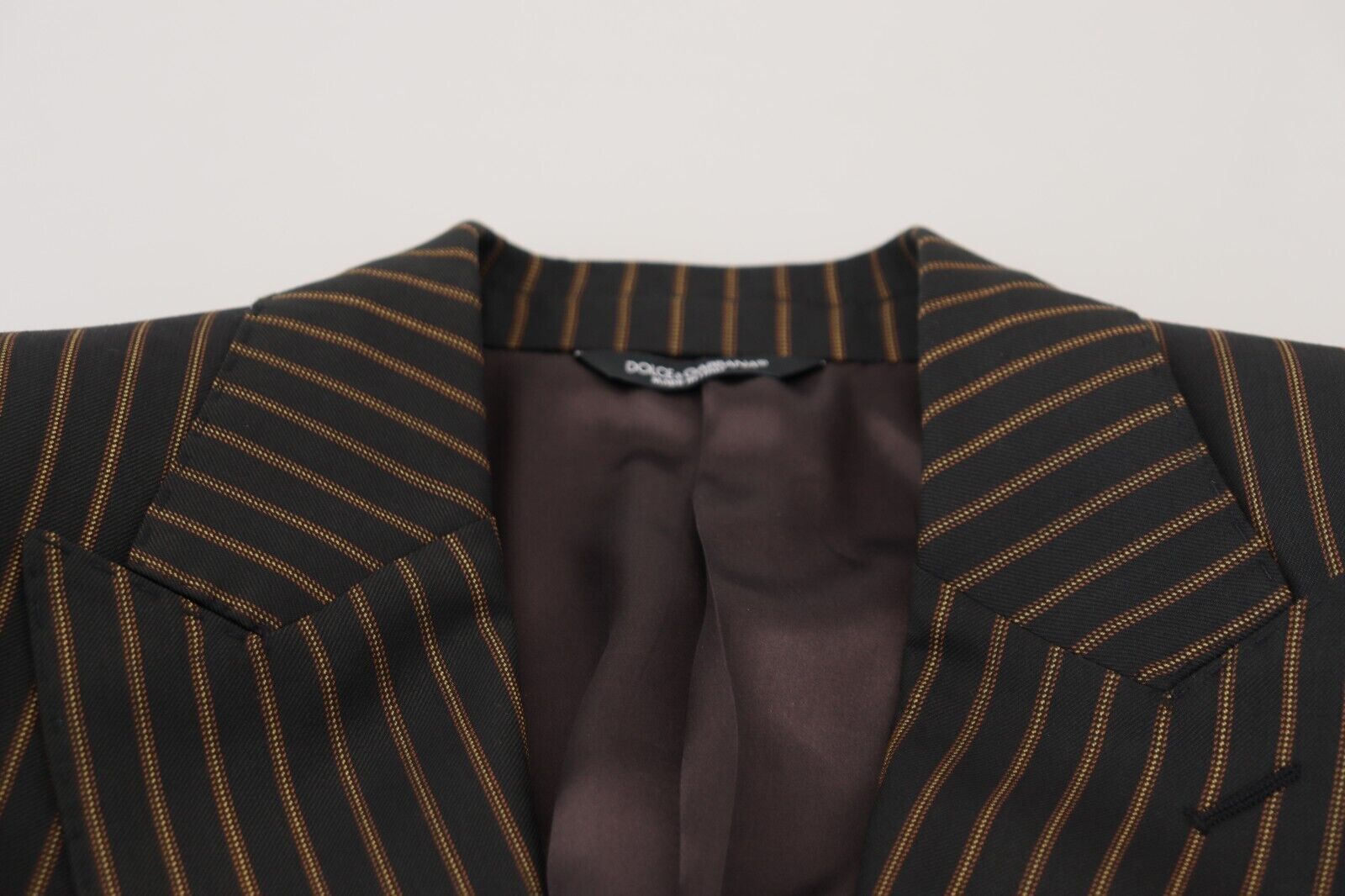 Black Brown Stripes Single Breasted Blazer - ventzia