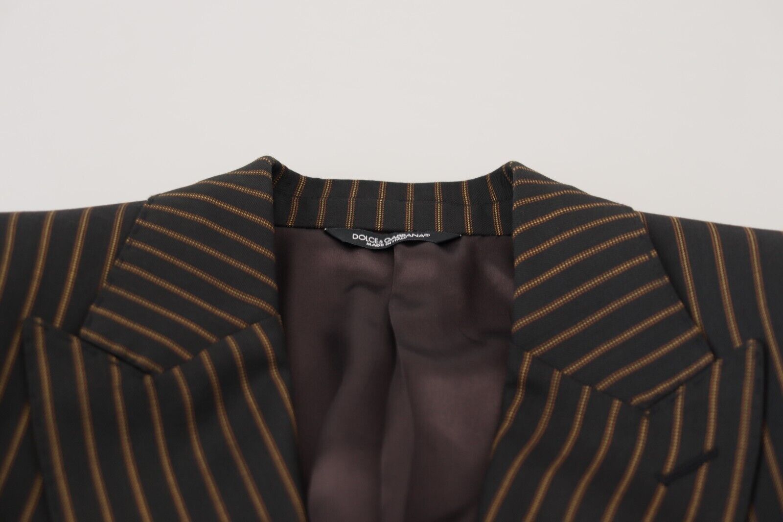 Black Brown Stripes Single Breasted Blazer - ventzia