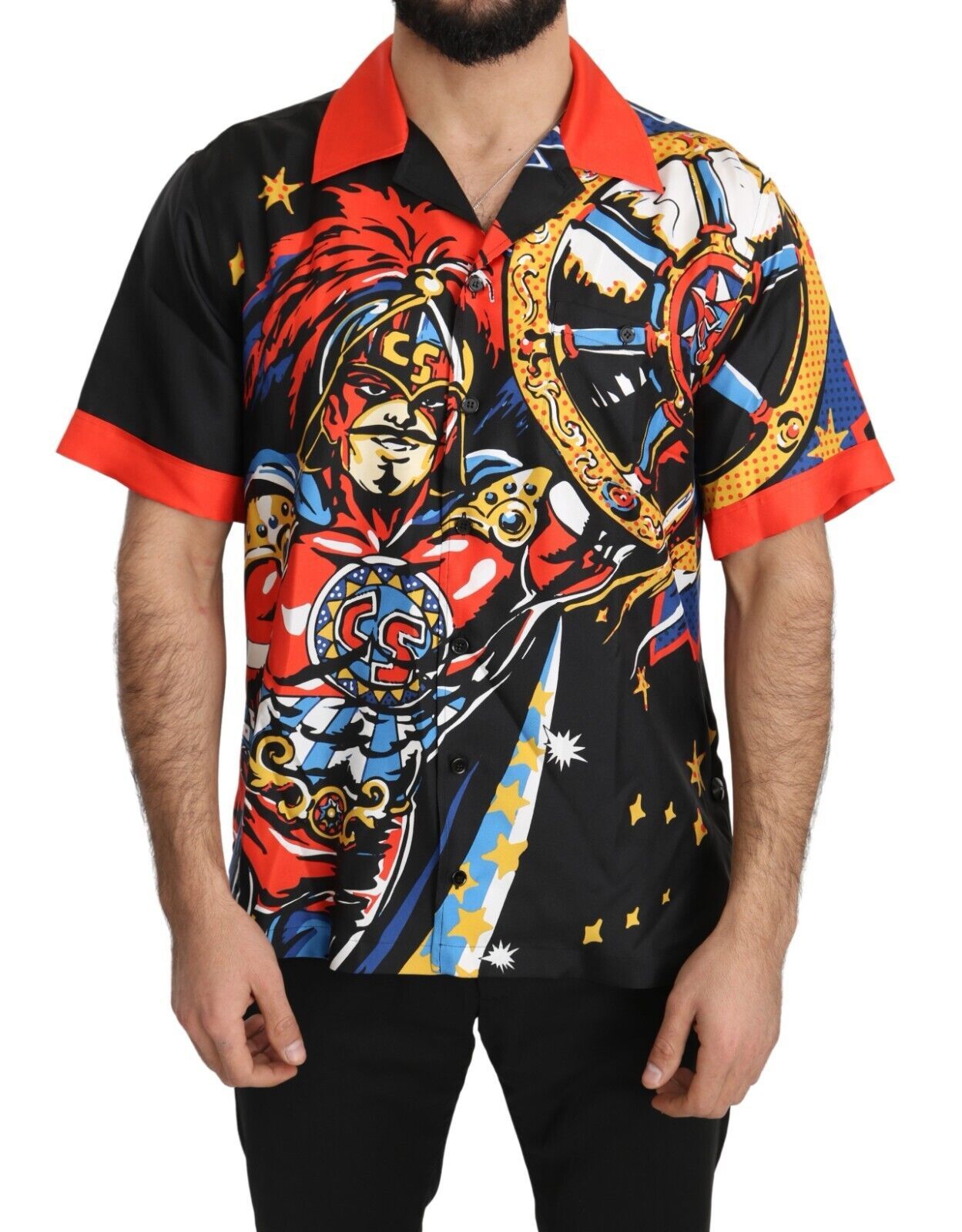 Multicolor Printed Short Sleeves Casual Shirt - ventzia