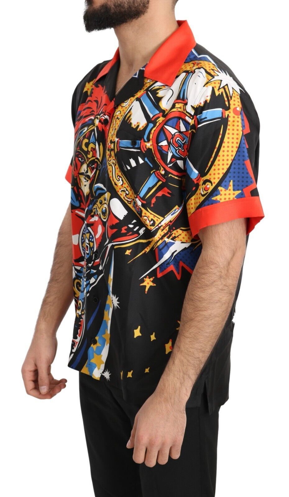 Multicolor Printed Short Sleeves Casual Shirt - ventzia