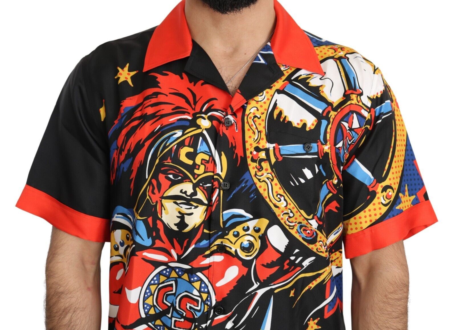 Multicolor Printed Short Sleeves Casual Shirt - ventzia