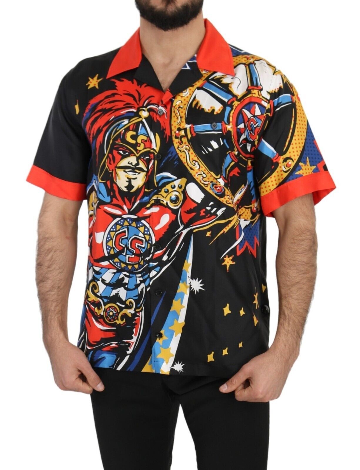 Multicolor Printed Short Sleeves Casual Shirt - ventzia
