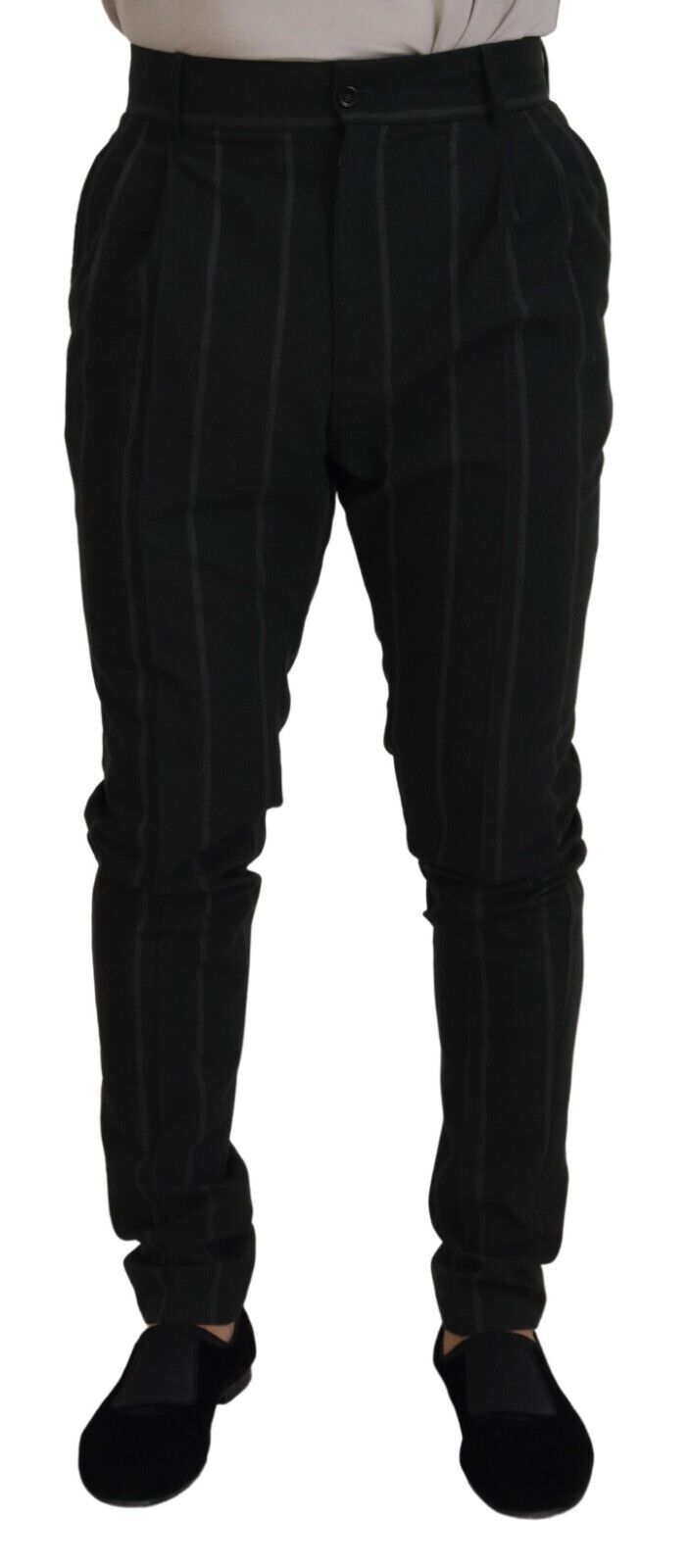 Black Striped Men Trousers Cotton Pants - ventzia