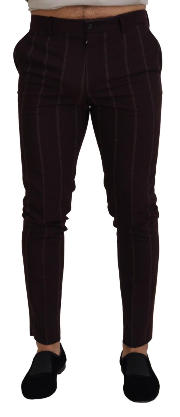 Brown Striped Men Trousers Cotton Pants - ventzia