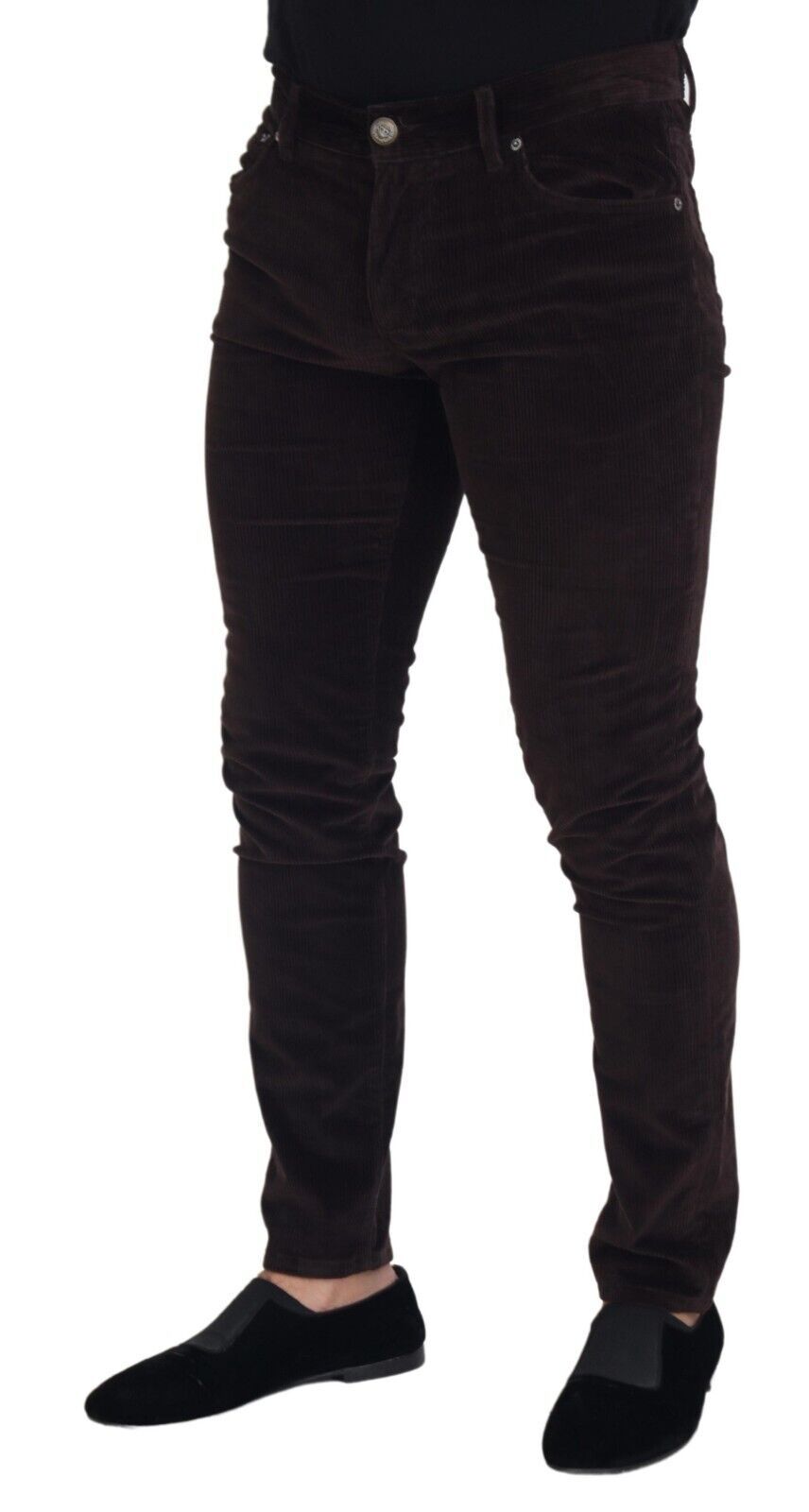 Brown Corduroy Men Casual Trouser Pants - ventzia