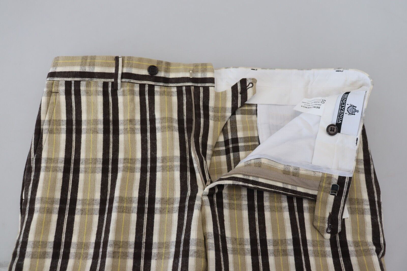 Multicolor Checkered Cotton Straight Fit Men Pants - ventzia