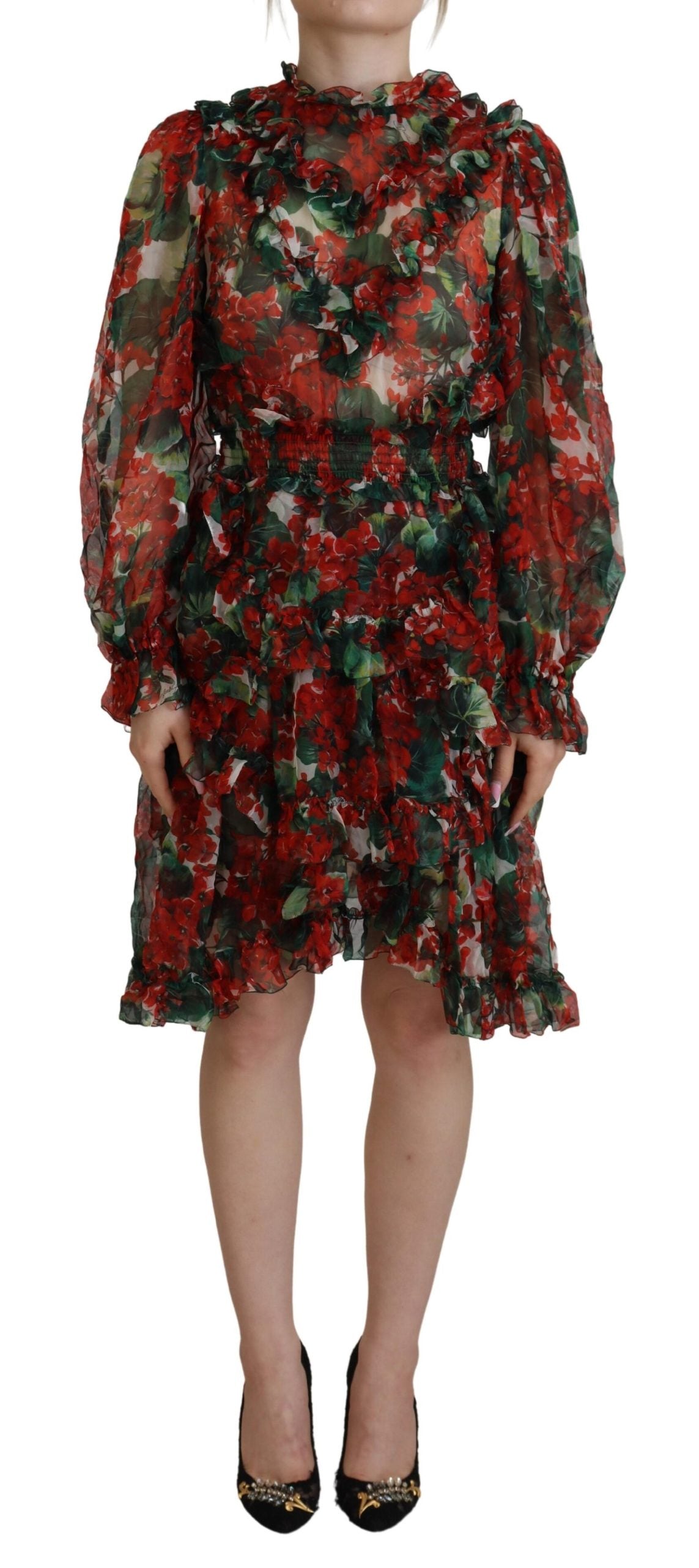 Multicolor Geranium A-line Knee Length Dress - ventzia