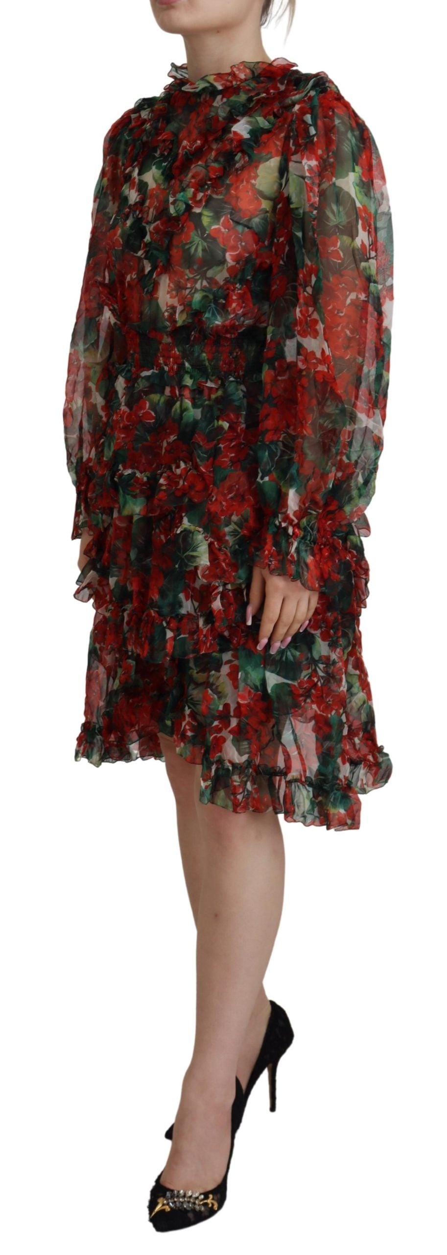 Multicolor Geranium A-line Knee Length Dress - ventzia