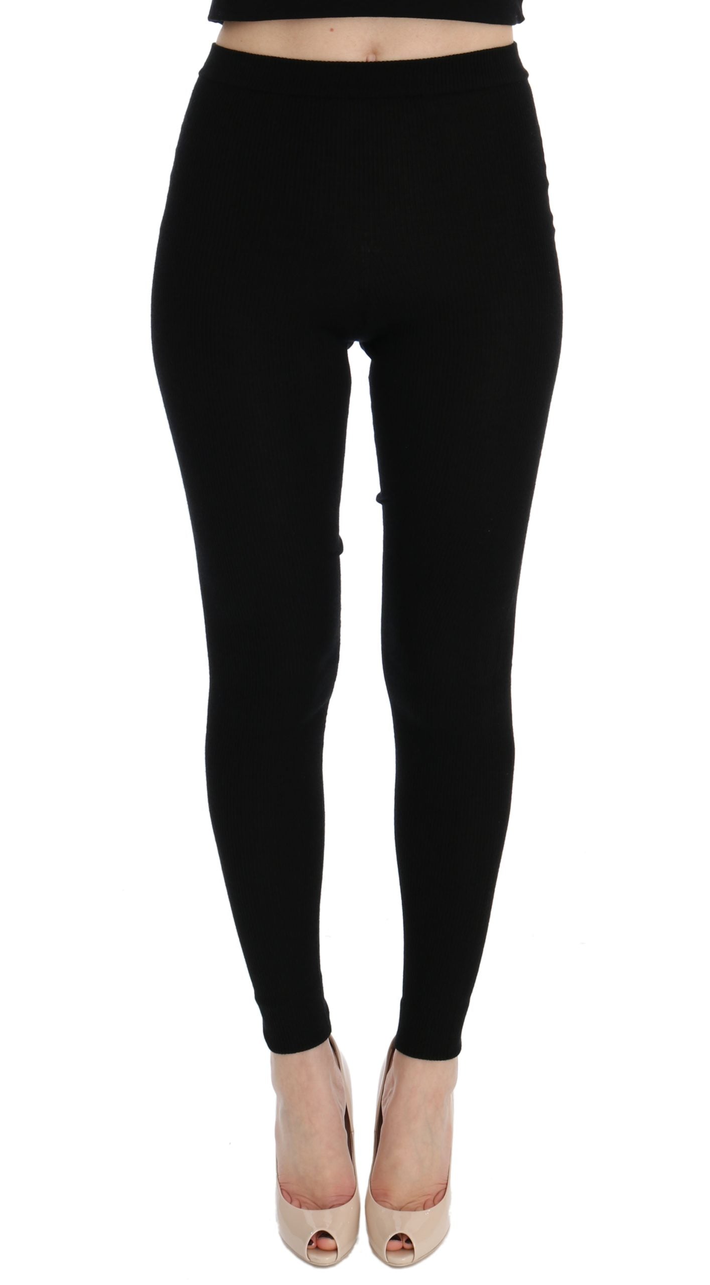 Black Slim Fit Women Cashmere Pants - ventzia