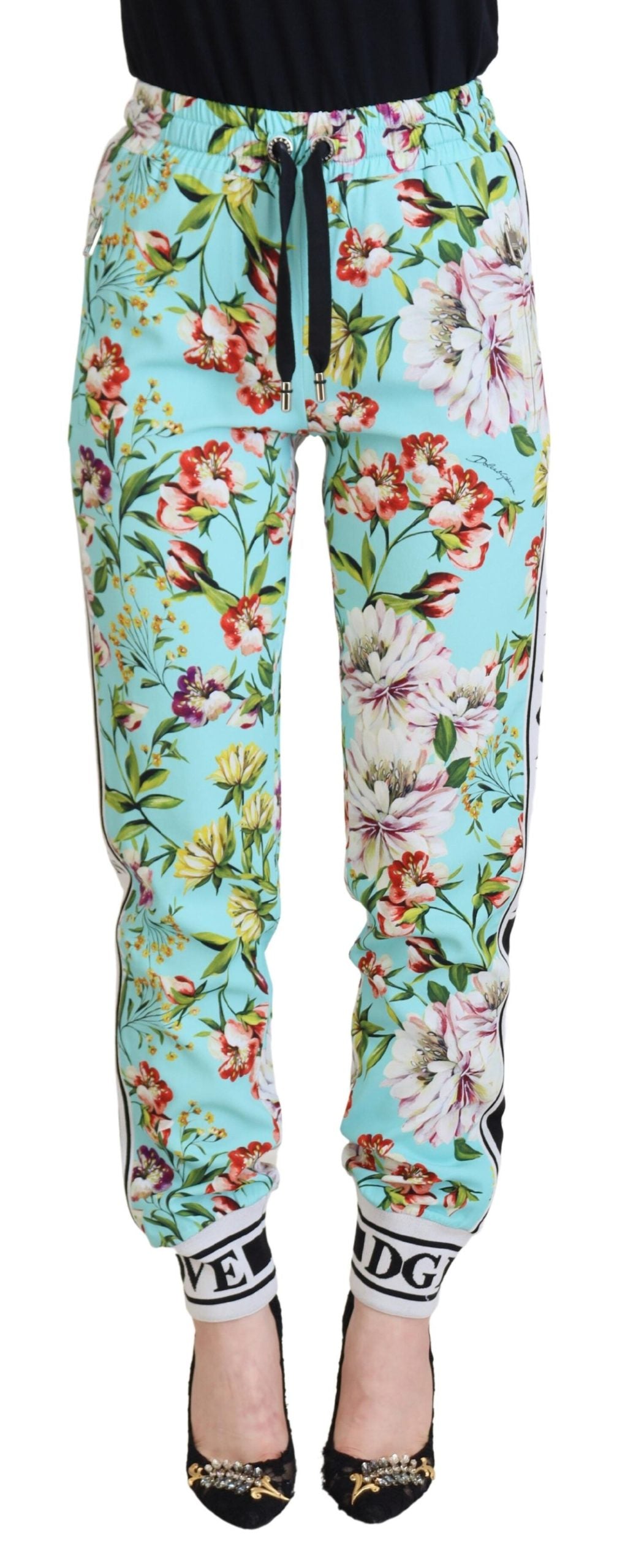 Multicolor Floral Sweatpants Pants - ventzia