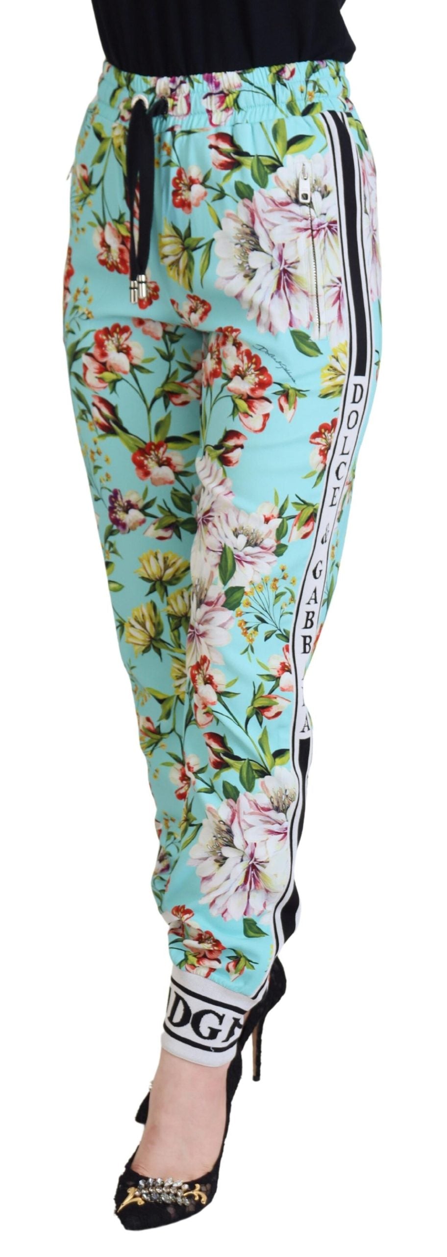 Multicolor Floral Sweatpants Pants - ventzia