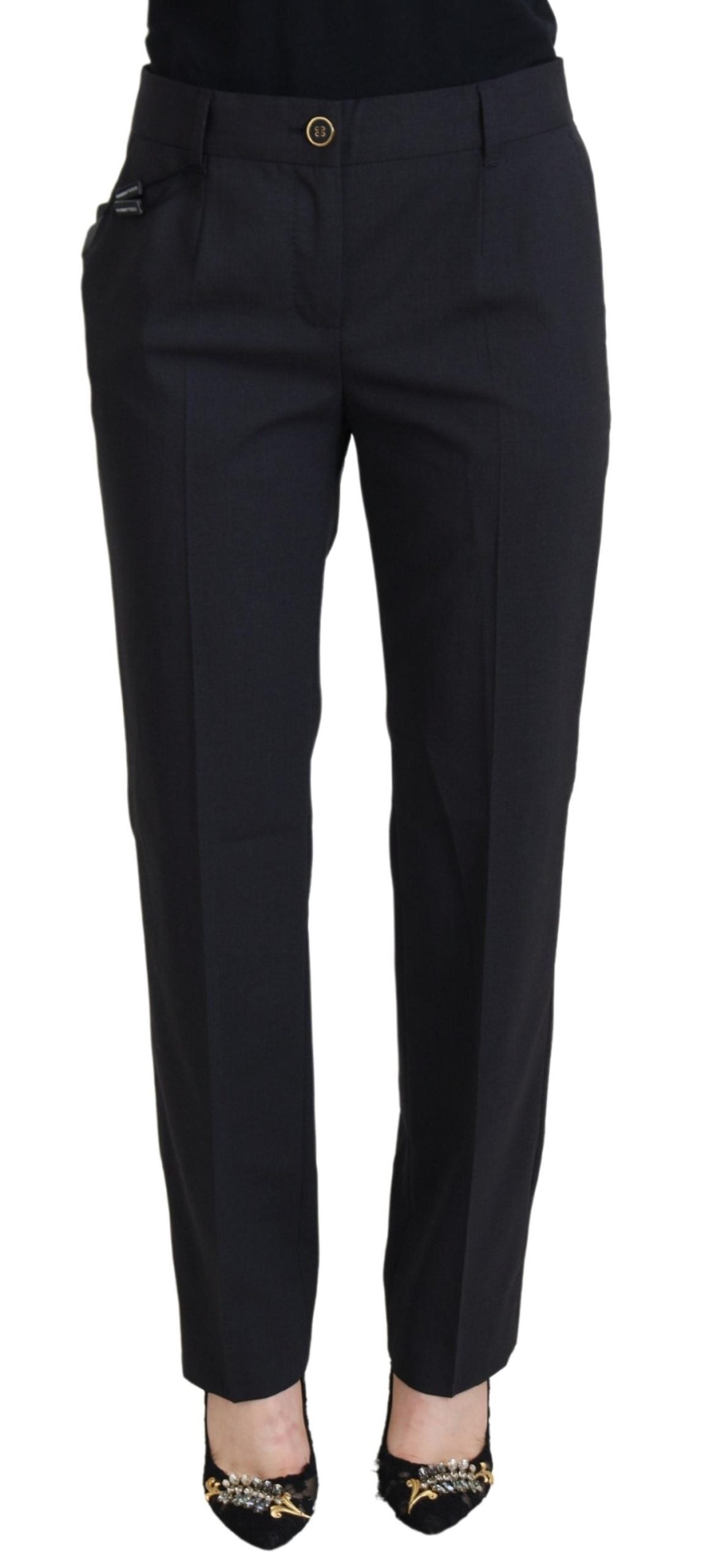 Grey Women Formal Tapered Pants - ventzia