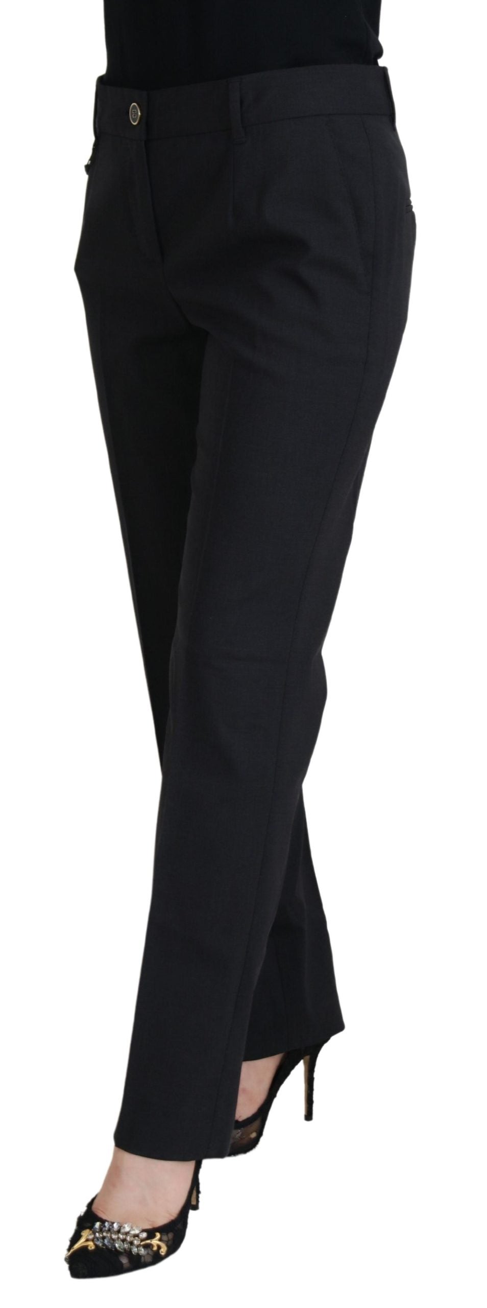 Grey Women Formal Tapered Pants - ventzia