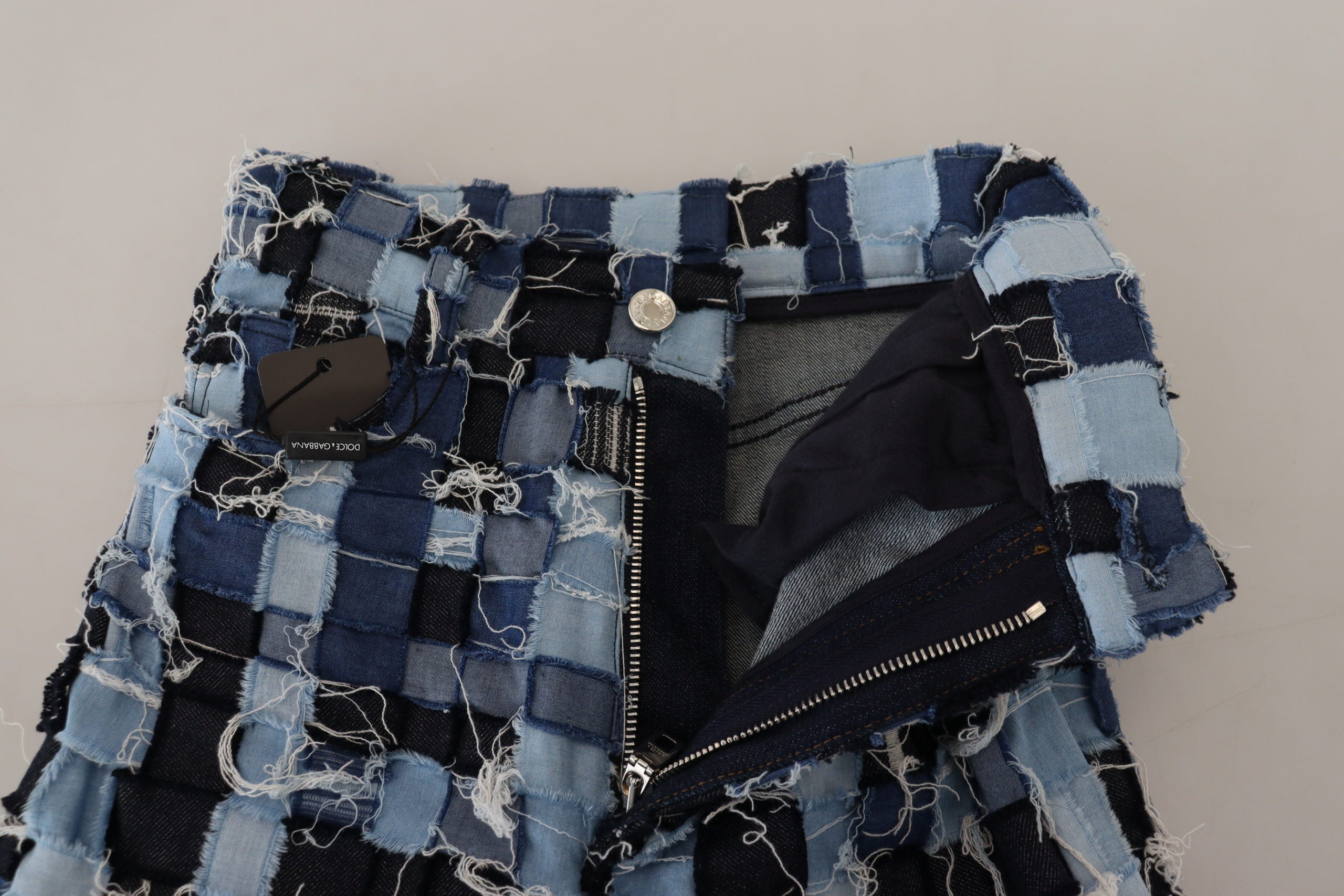 Multicolor Patchwork Cotton Denim Jeans - ventzia