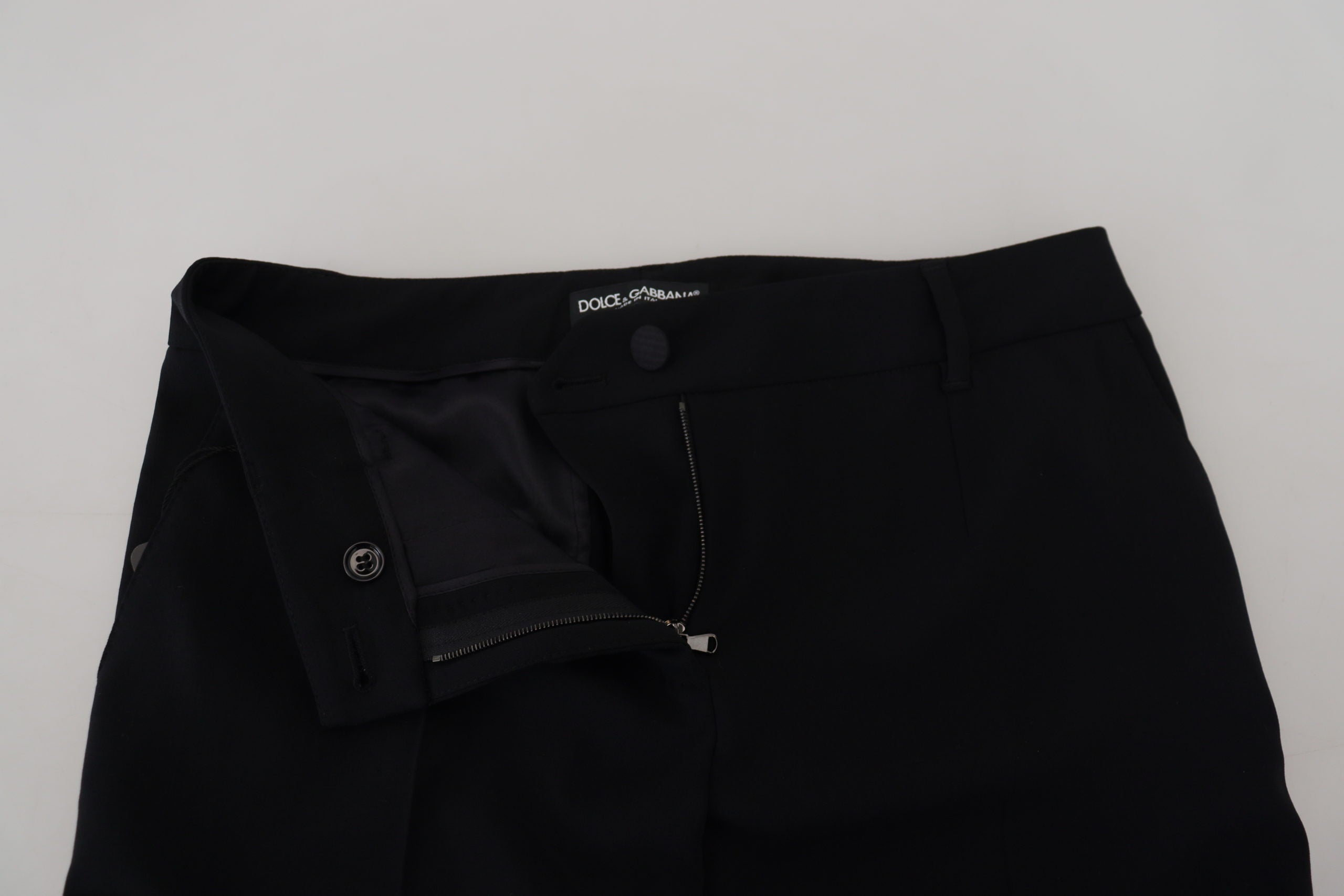 Black Tapered Women Wool Pants - ventzia