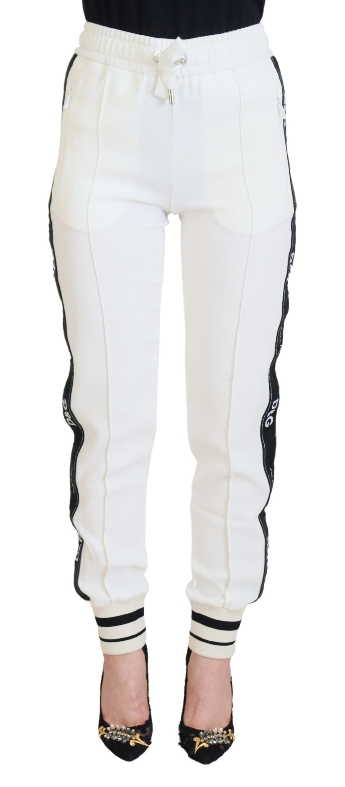 White DG Logo Sweatpants Pants - ventzia