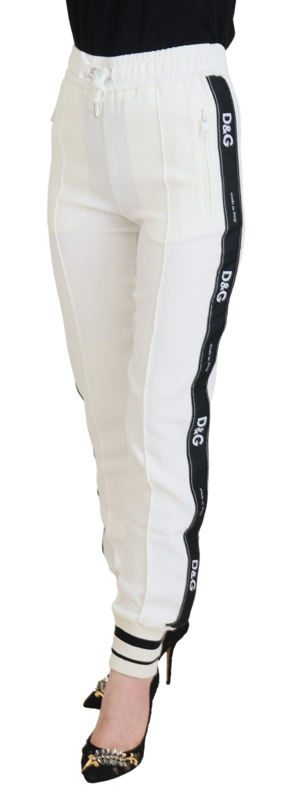 White DG Logo Sweatpants Pants - ventzia