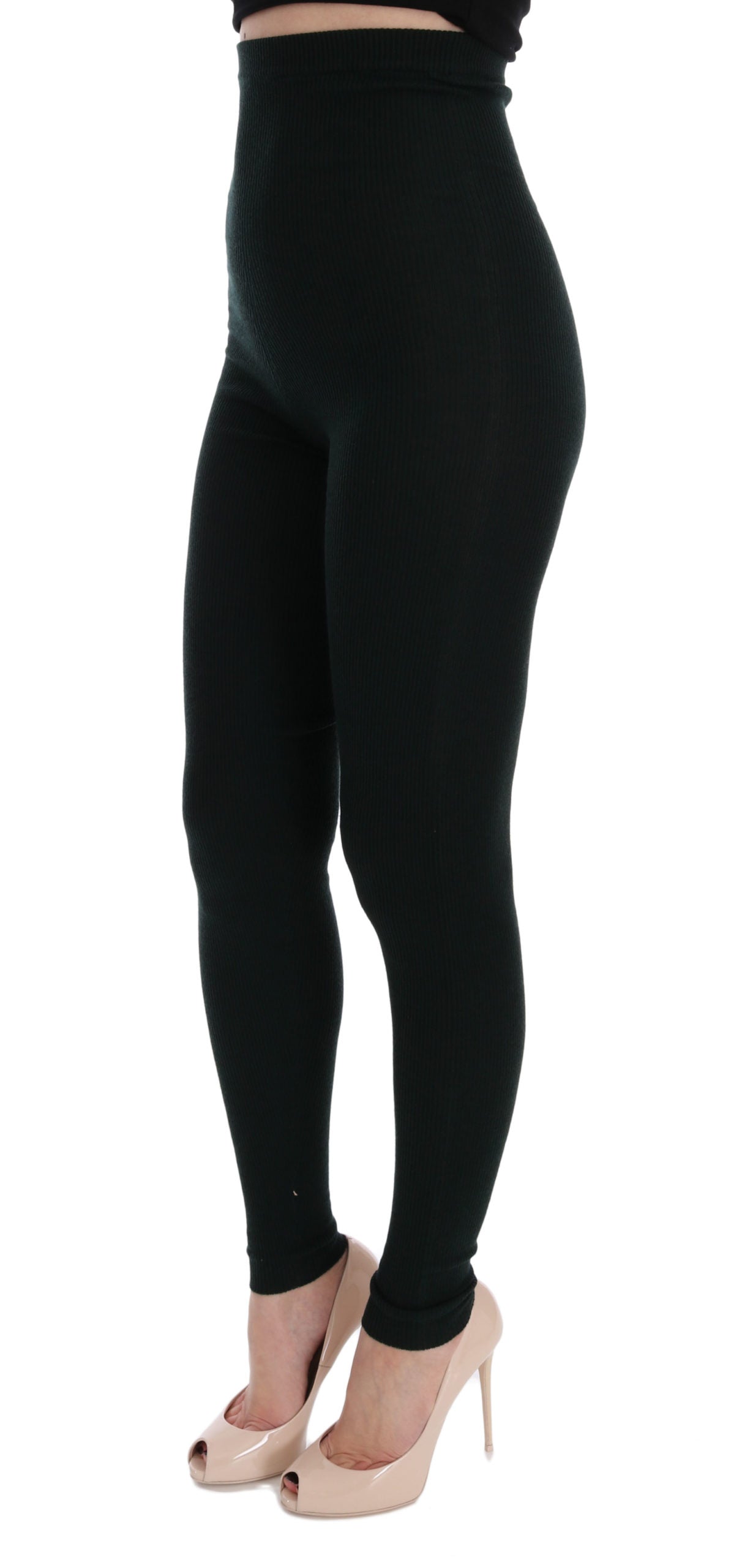 Green Cashmere Skinny Women Pants - ventzia
