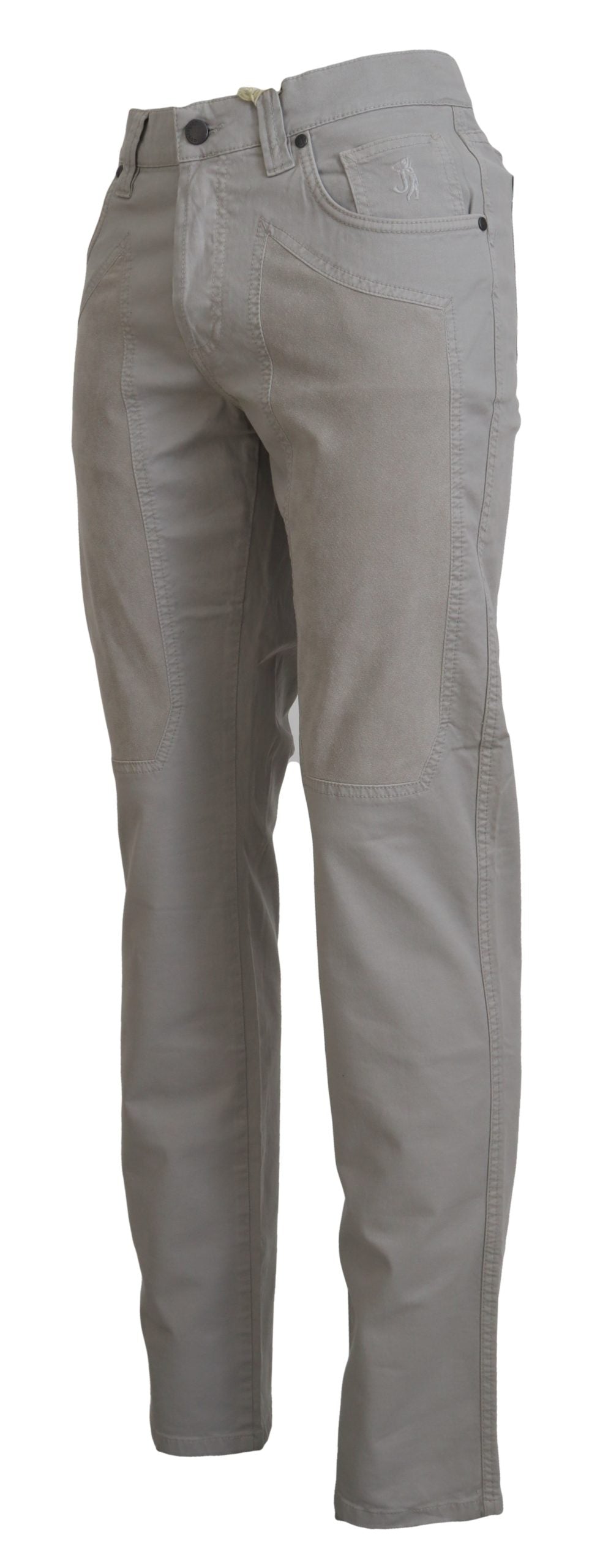 Gray Cotton Tapered Men Casual Pants - ventzia