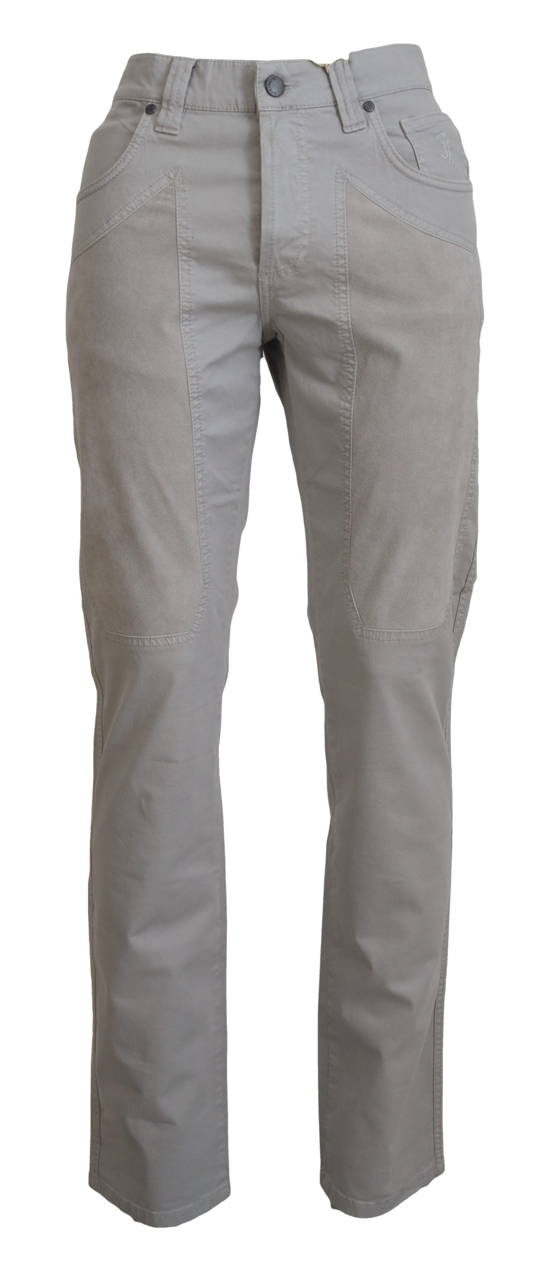 Gray Cotton Tapered Men Casual Pants - ventzia