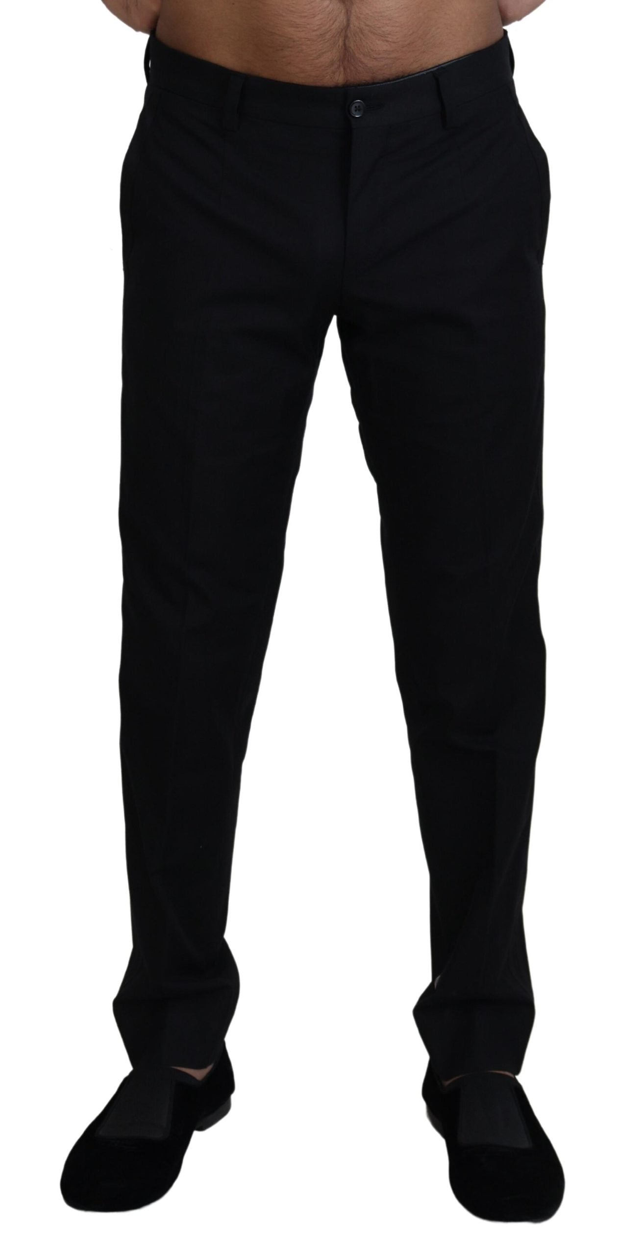 Black Chino Formal Cotton Pants - ventzia