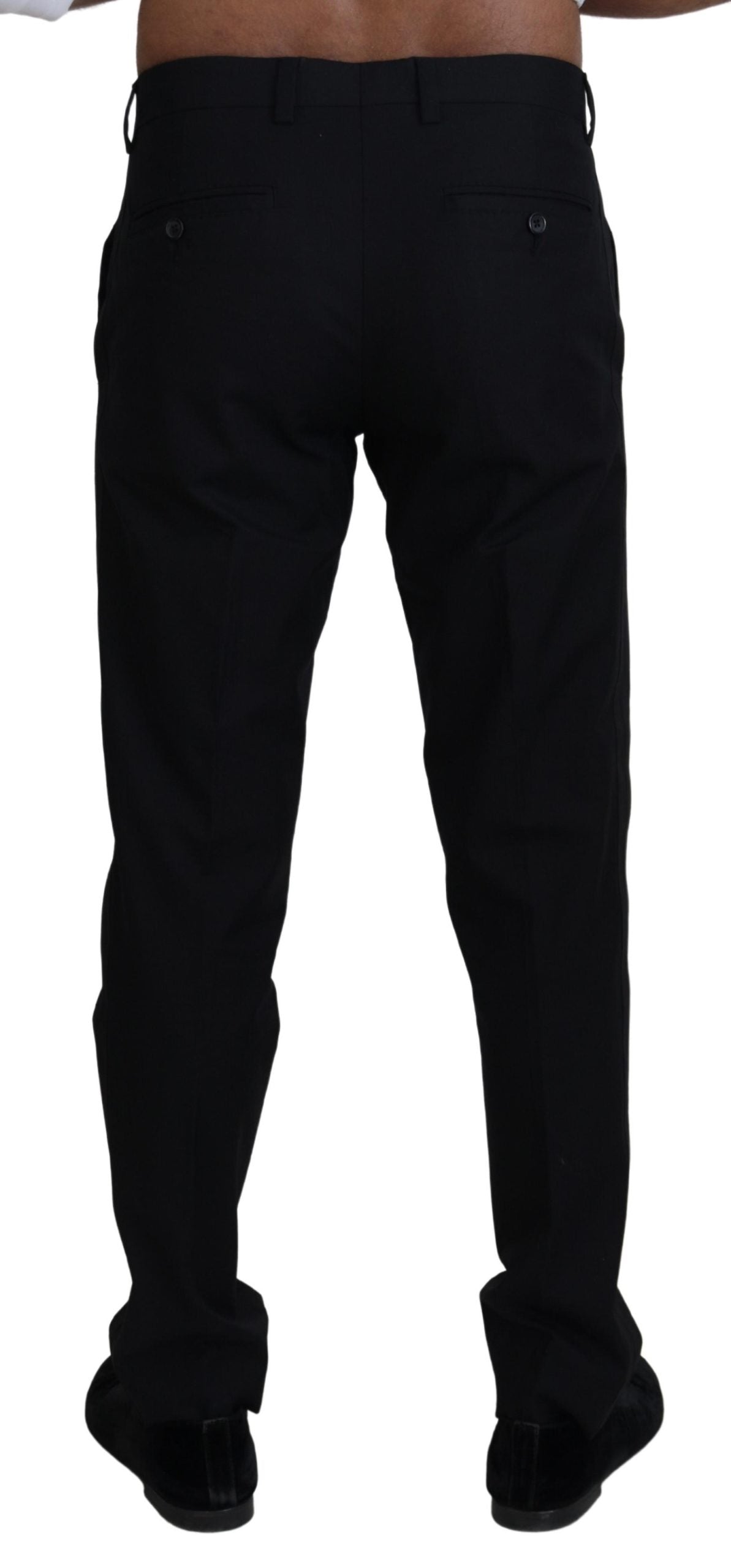 Black Chino Formal Cotton Pants - ventzia